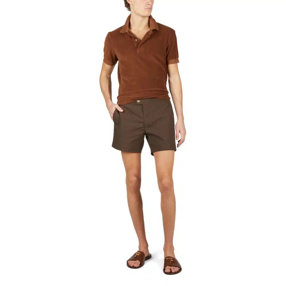 Tom Ford o1loc1c0526 JPS003 Polo Shirt in Brown Size US M / EU 48-50 / 2 - 2 Thumbnail