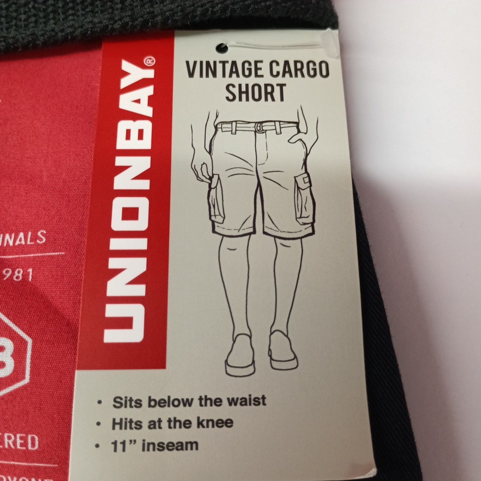 UNIONBAY Unionbay Men's Survivor Cargo Shorts Size 36 Black + Belt Size US 36 / EU 52 - 2 Thumbnail