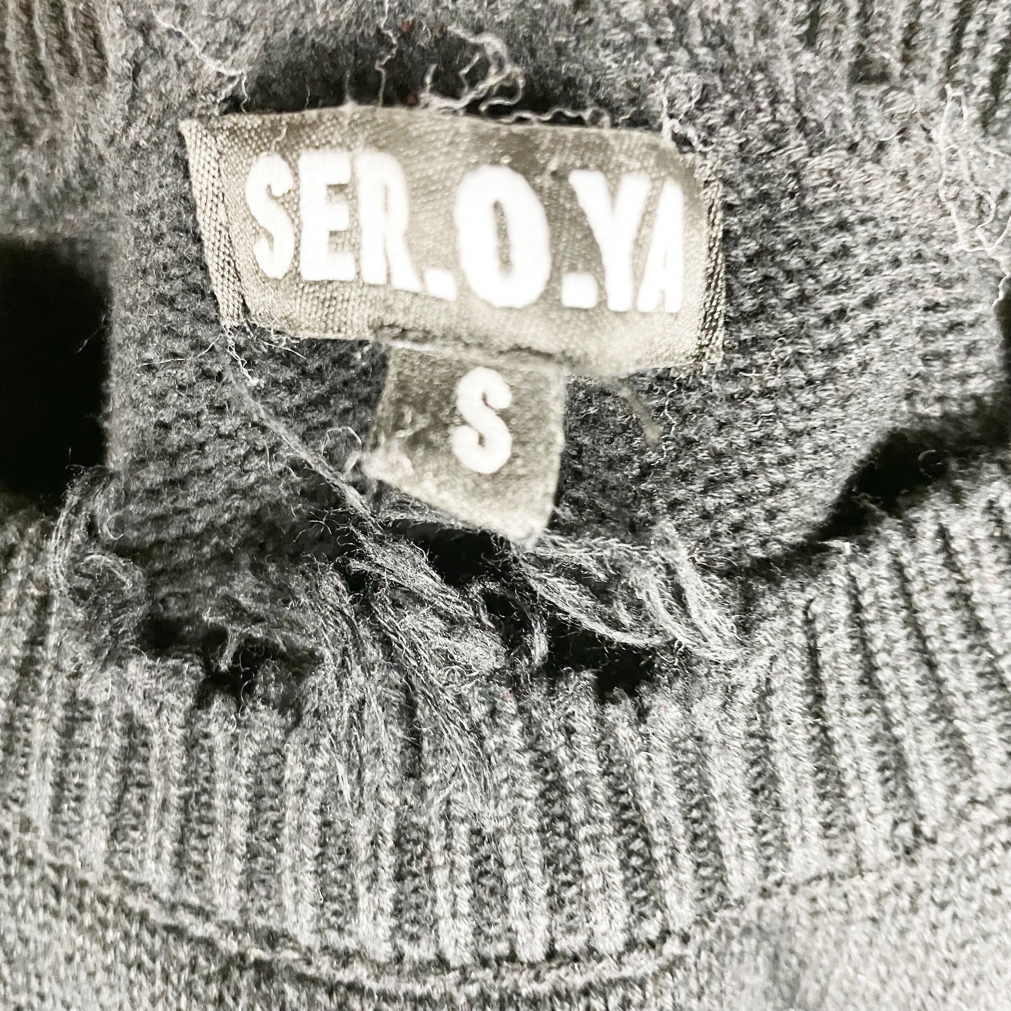 SER.O.YA Ser.O.Ya Isla Cotton Knit Stretch Fray Raw Edge Size S / US 4 / IT 40 - 2 Thumbnail