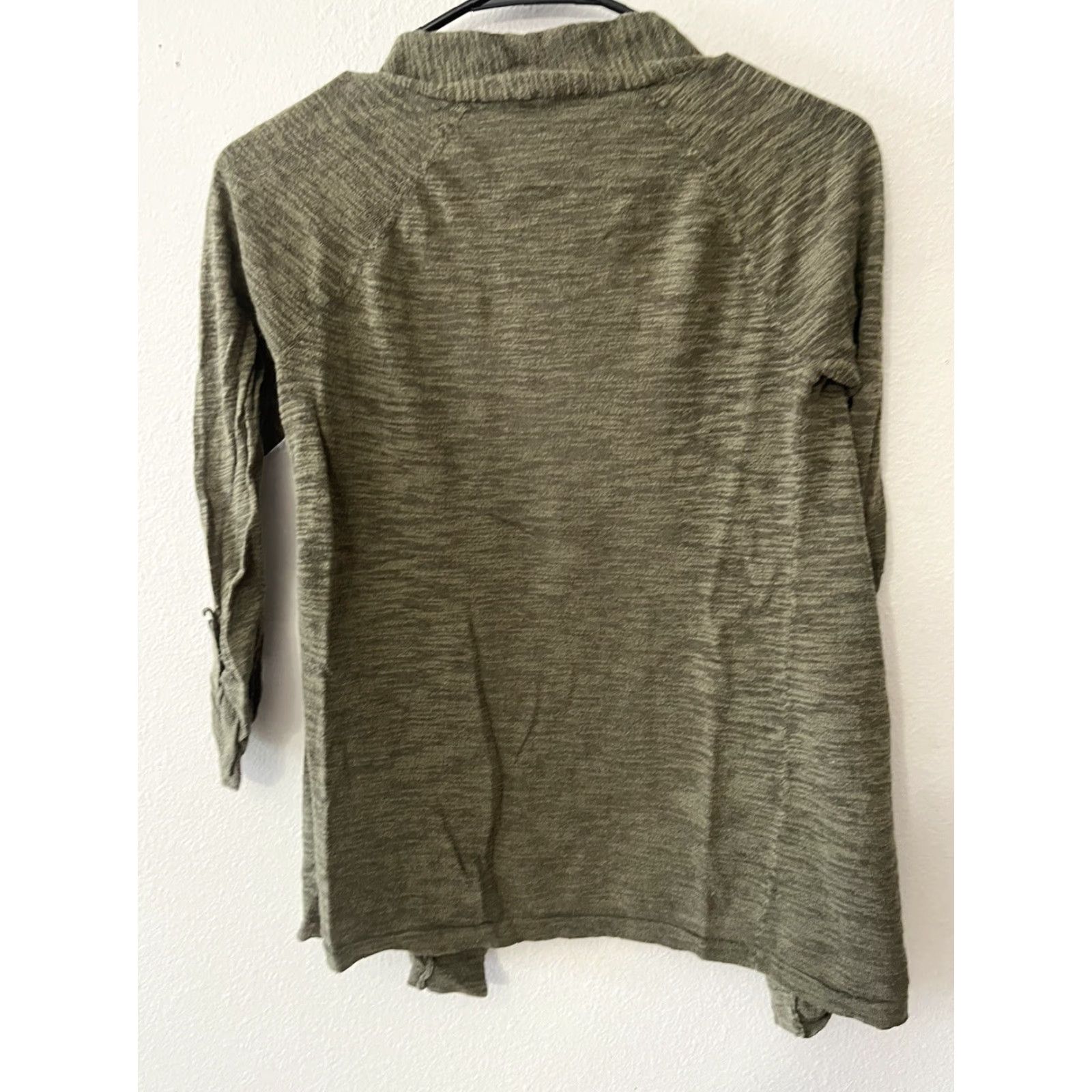 Express VINTAGE Express Green Open Cardigan Sweater Women’s Small Lightweight Knit Casual Seasons Size S / US 4 / IT 40 - 2 Thumbnail