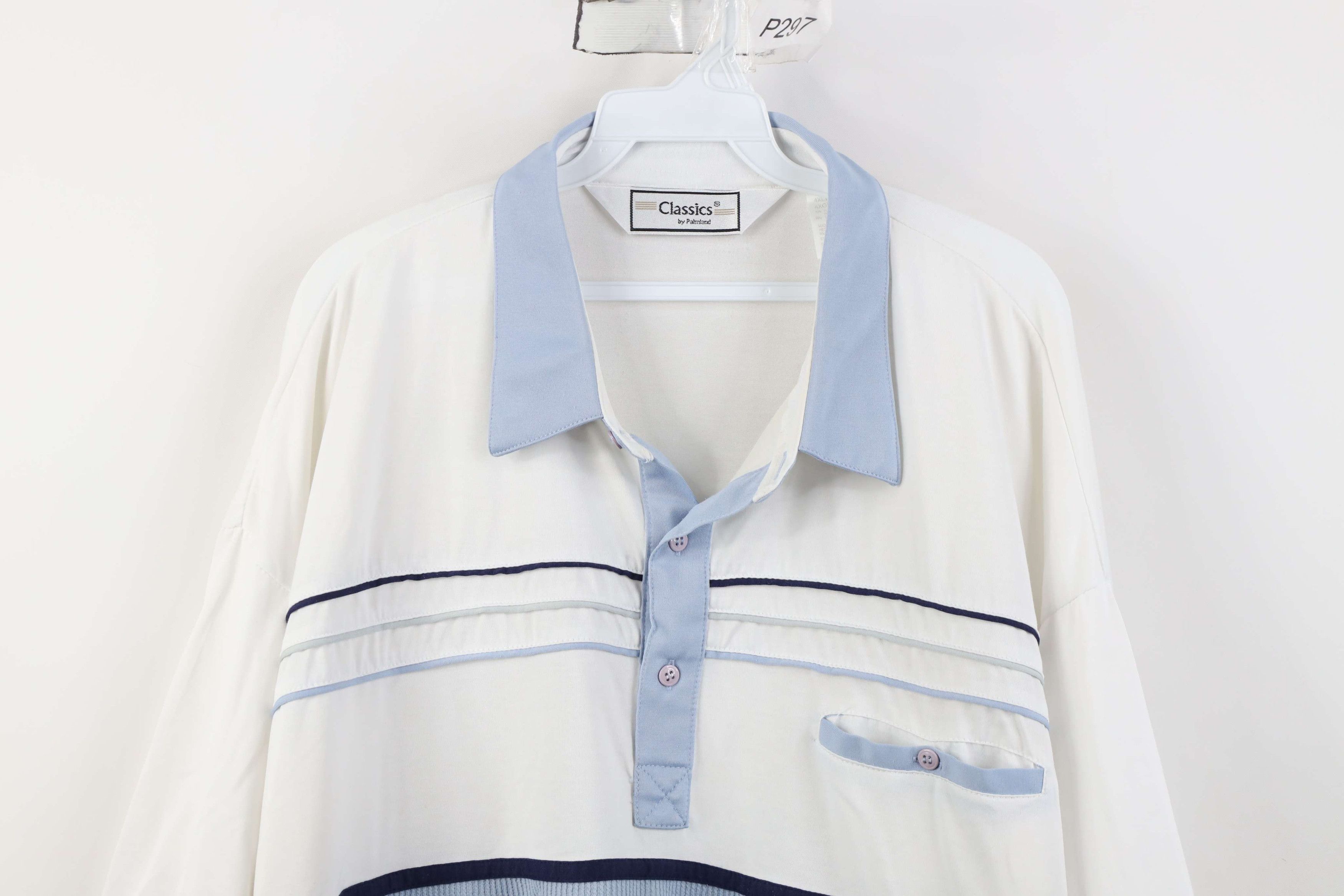 Vintage Vintage 90s Streetwear Block Ribbed Knit Pullover Polo Shirt Size US XXL / EU 58 / 5 - 2 Thumbnail