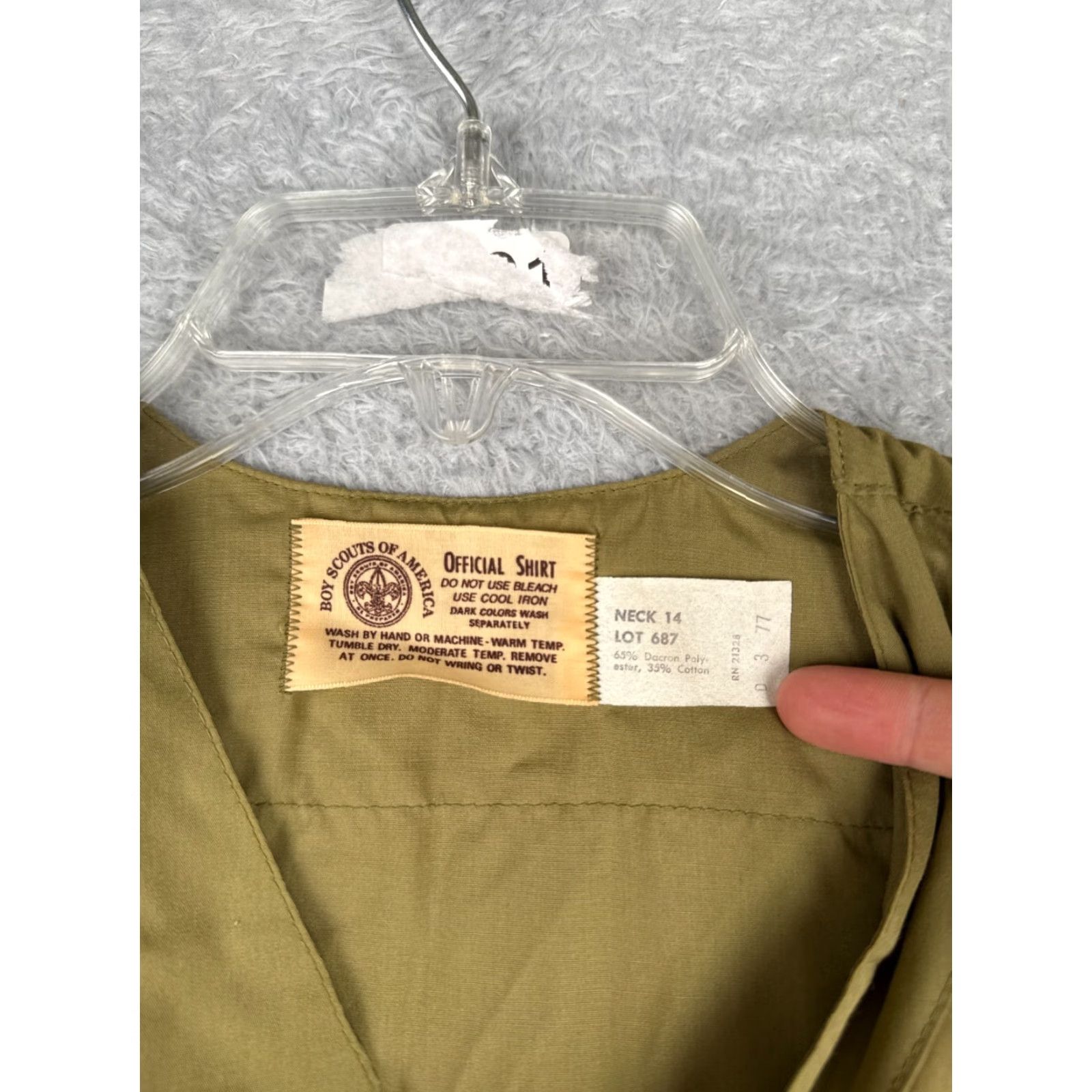Vintage VINTAGE Boy Scouts of America Shirt Adult 14 Green Cotton Blend Long Sleeve Mens Size US S / EU 44-46 / 1 - 7 Thumbnail