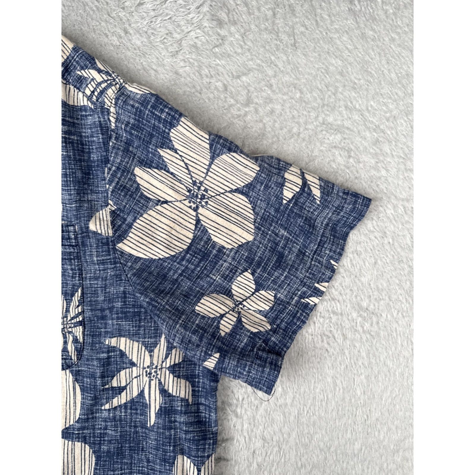 George George Shirt Mens 2XL Blue Short Sleeve Hawaiian Floral Button Up Tropical Size US XXL / EU 58 / 5 - 2 Thumbnail
