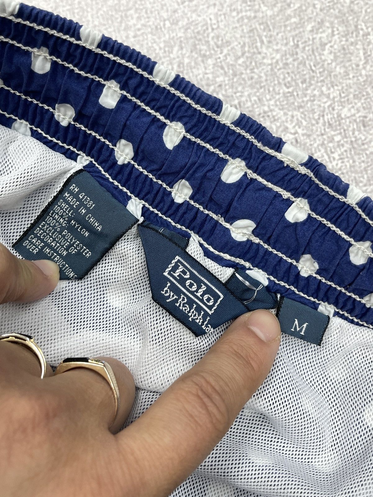 Polo Ralph Lauren Vintage Polo Ralph Lauren Polka dot Shorts Navy Y2K Rugby Size US 32 / EU 48 - 9 Thumbnail