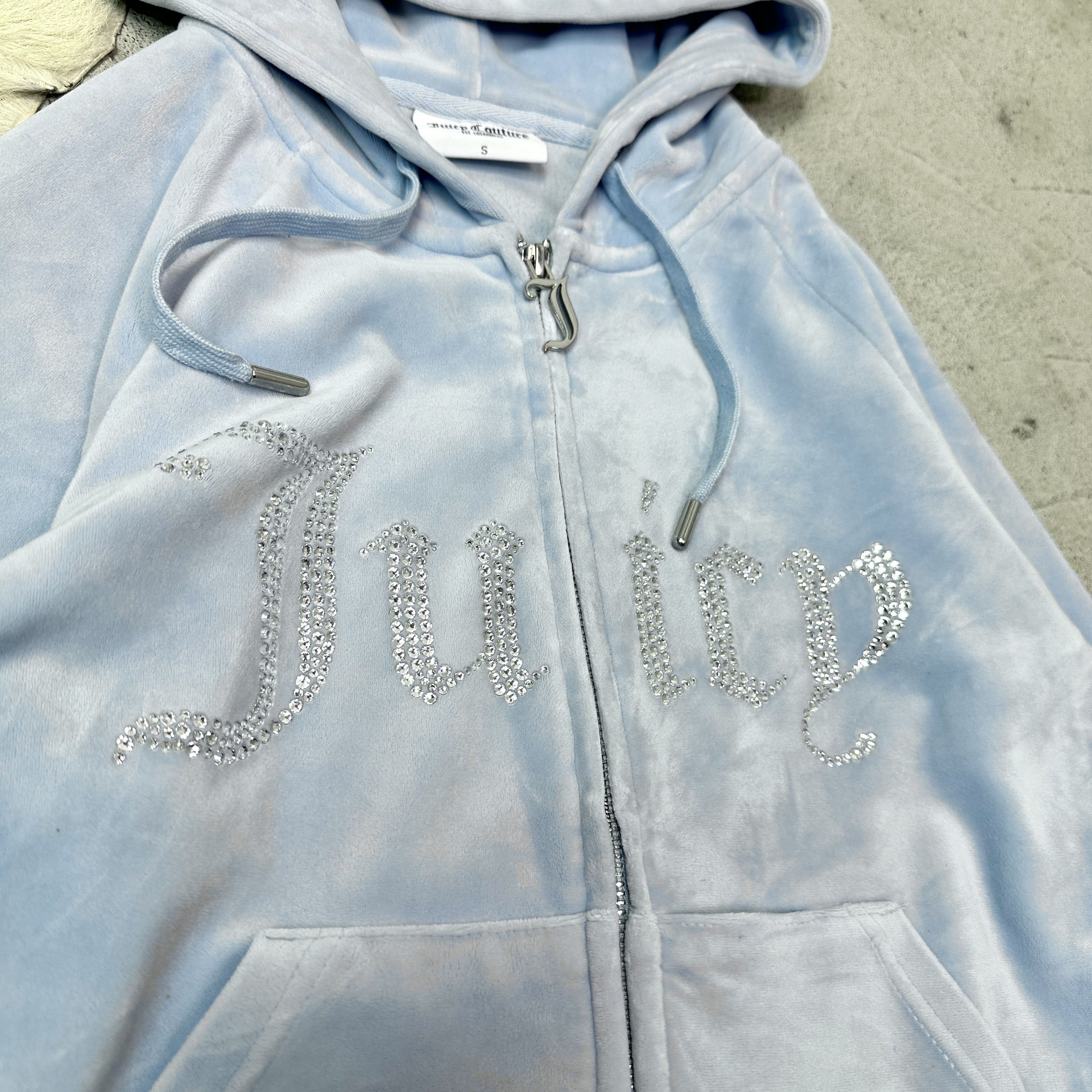 Juicy Couture Vintage Velvet Baby Blue Juicy Couture Zip Hoodie Y2K Size S / US 4 / IT 40 - 3 Thumbnail