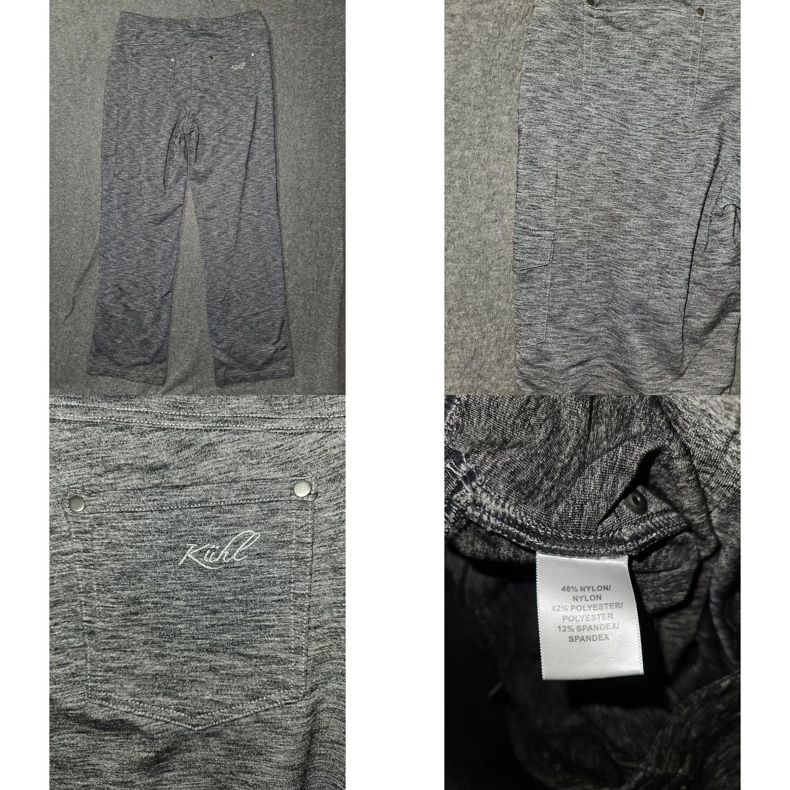 Vintage Kuhl Pants Womens 12 Gray Knit Relaxed Sweatpants Elastic Waist Cargo Pockets Knit Nylon Polyester Spandex Casual Travel Workwear Womens Size 34" / US 12 / IT 48 - 8 Thumbnail