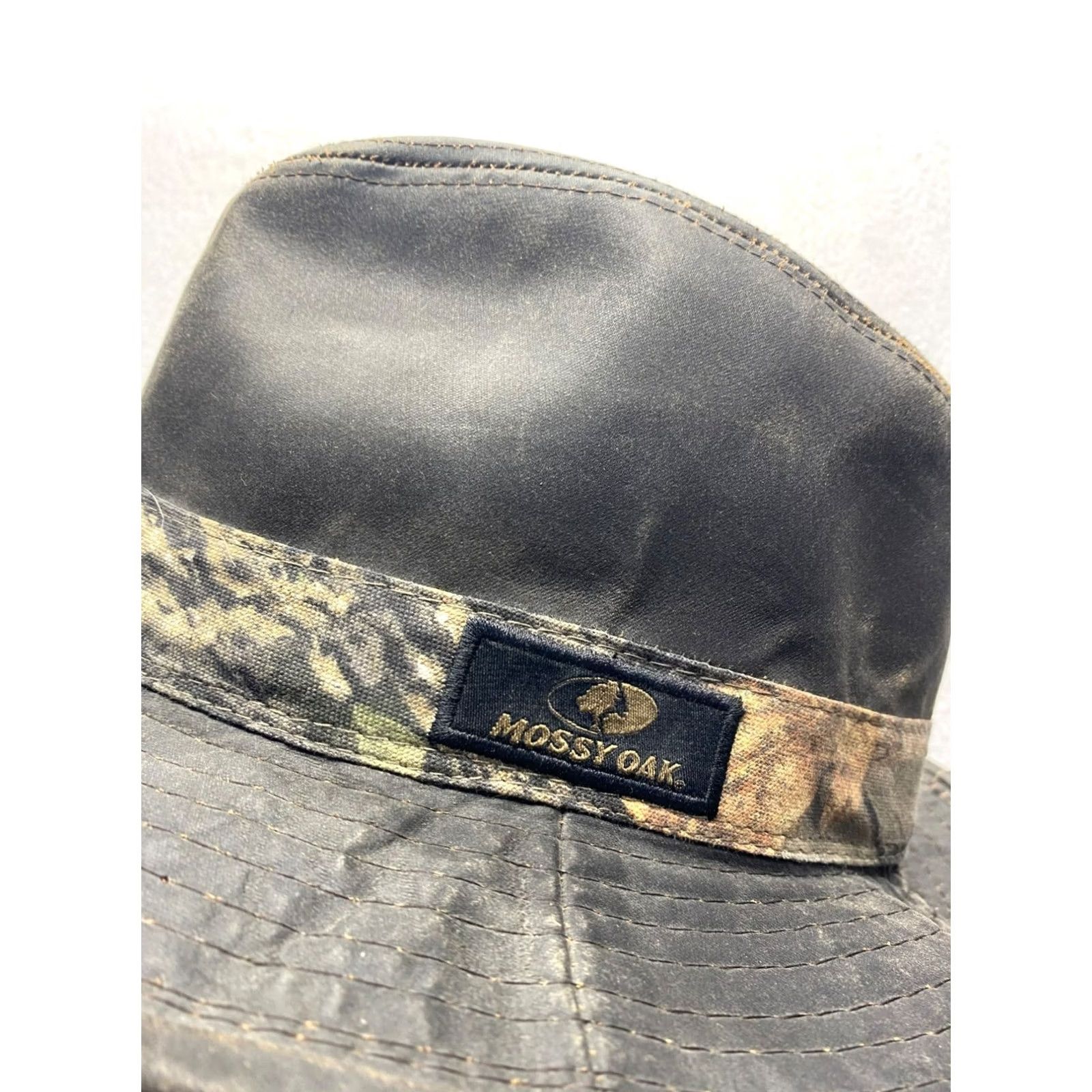 Vintage Mossy Oak Mens Camouflage Wide Brim Outdoor Hat Fedora Small/Medium Black Outdoors Signatures Mens Size ONE SIZE - 5 Thumbnail
