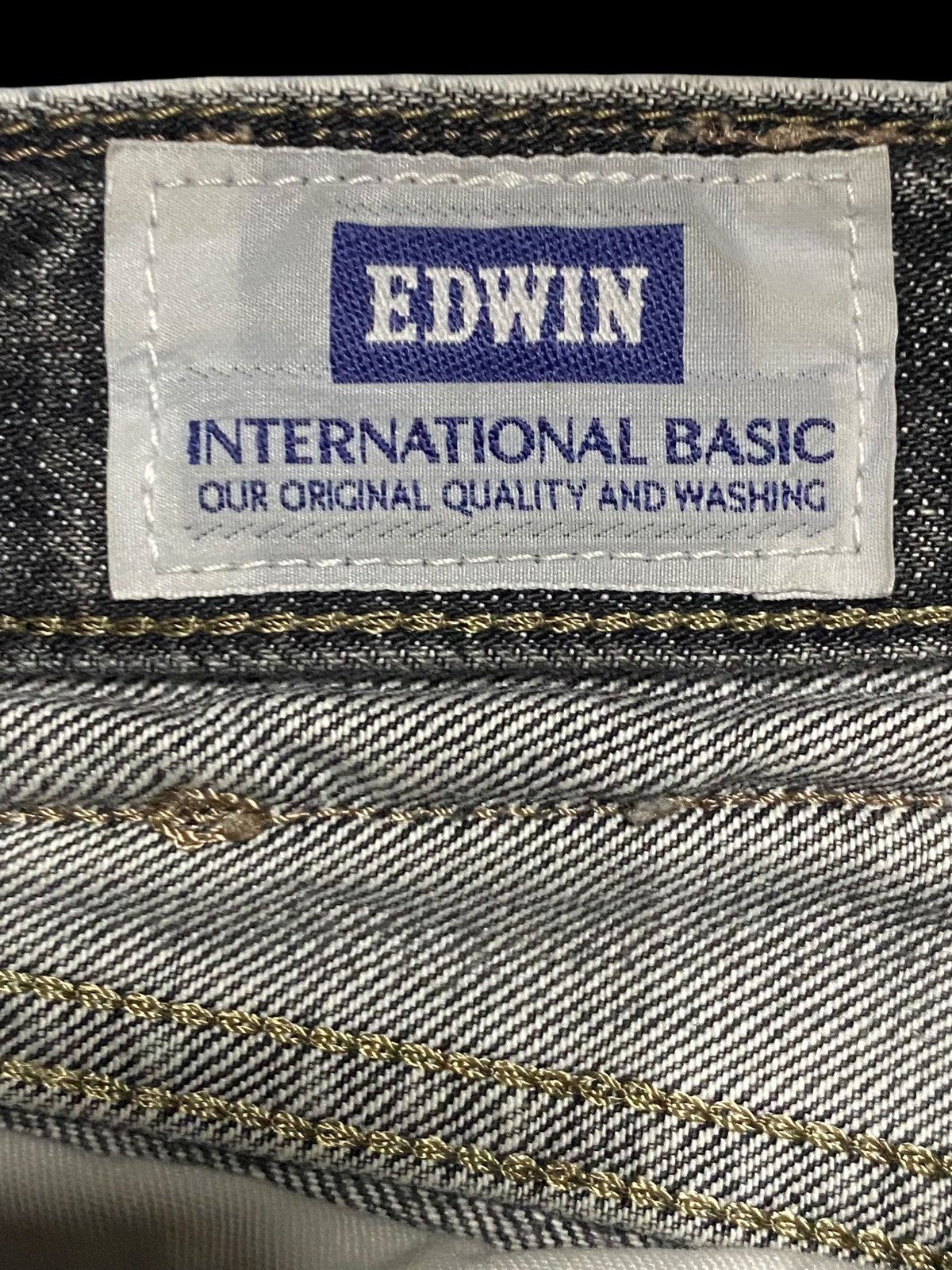 Japanese Brand Vintage Edwin 403 Black Denim Distressed Loose Jeans Size US 31 - 11 Thumbnail