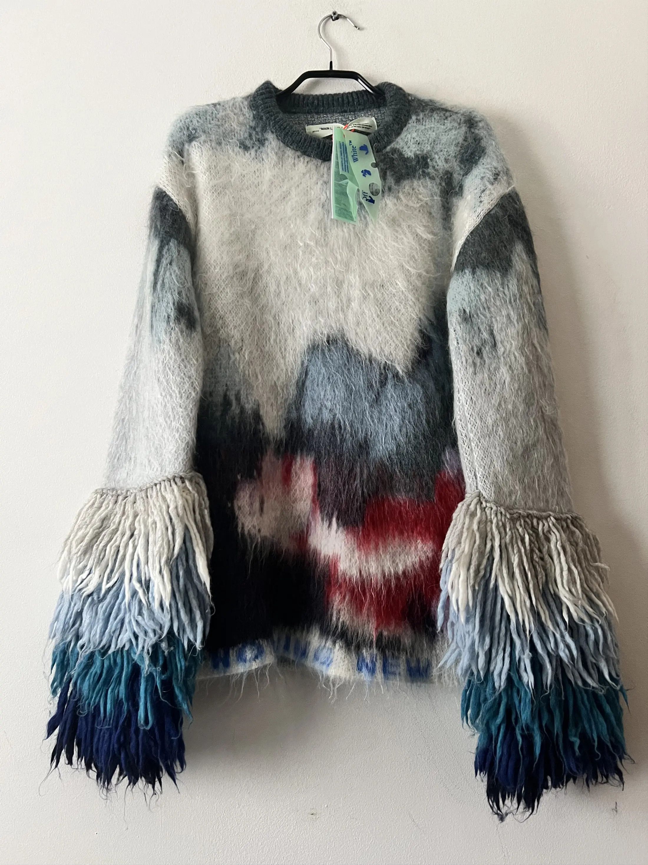 Off-White Off-white Fringe Knit Watercolor Mohair Size S / US 4 / IT 40 - 2 Thumbnail