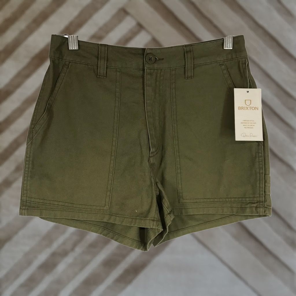Brixton Brixton Womens Olive Green Utility Carpenter Shorts High Waisted Size 25 NWT Size 42" / US 20 - 1 Thumbnail