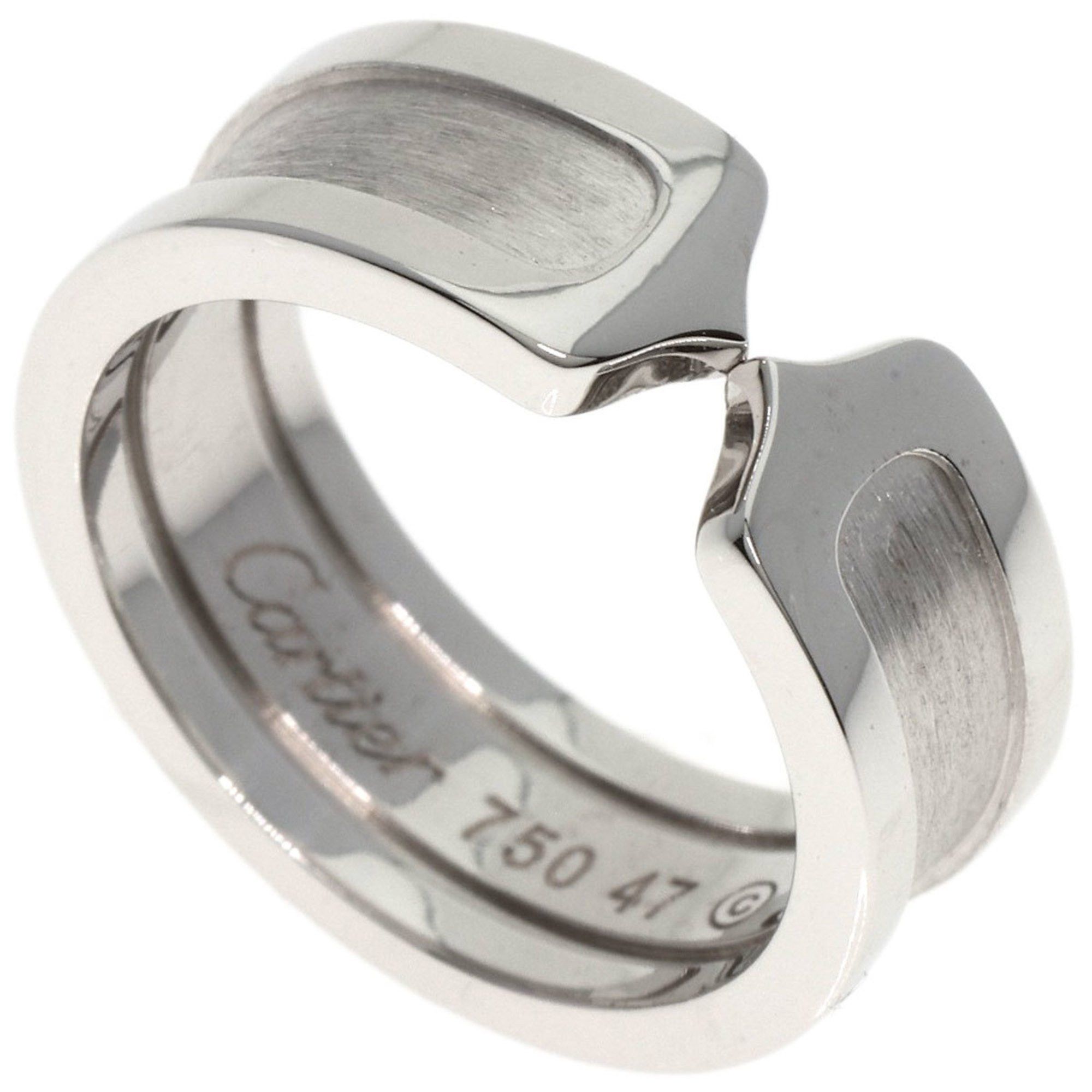image of Cartier C2 47 Ring K18 White Gold Ladies Cartier, Women's