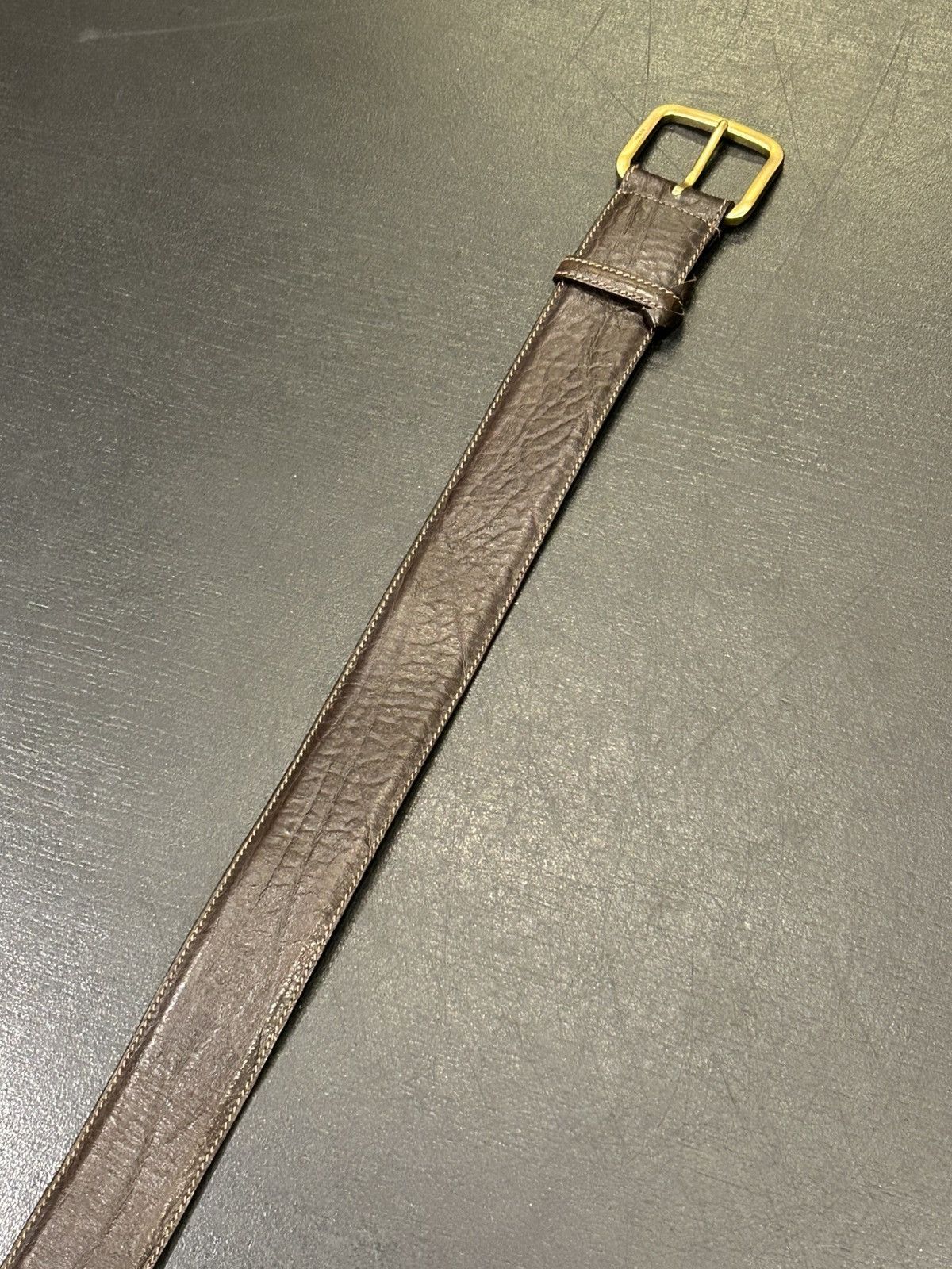 Gucci Gucci Gild Buckle Brown Leather Belt Size 38 - 4 Thumbnail
