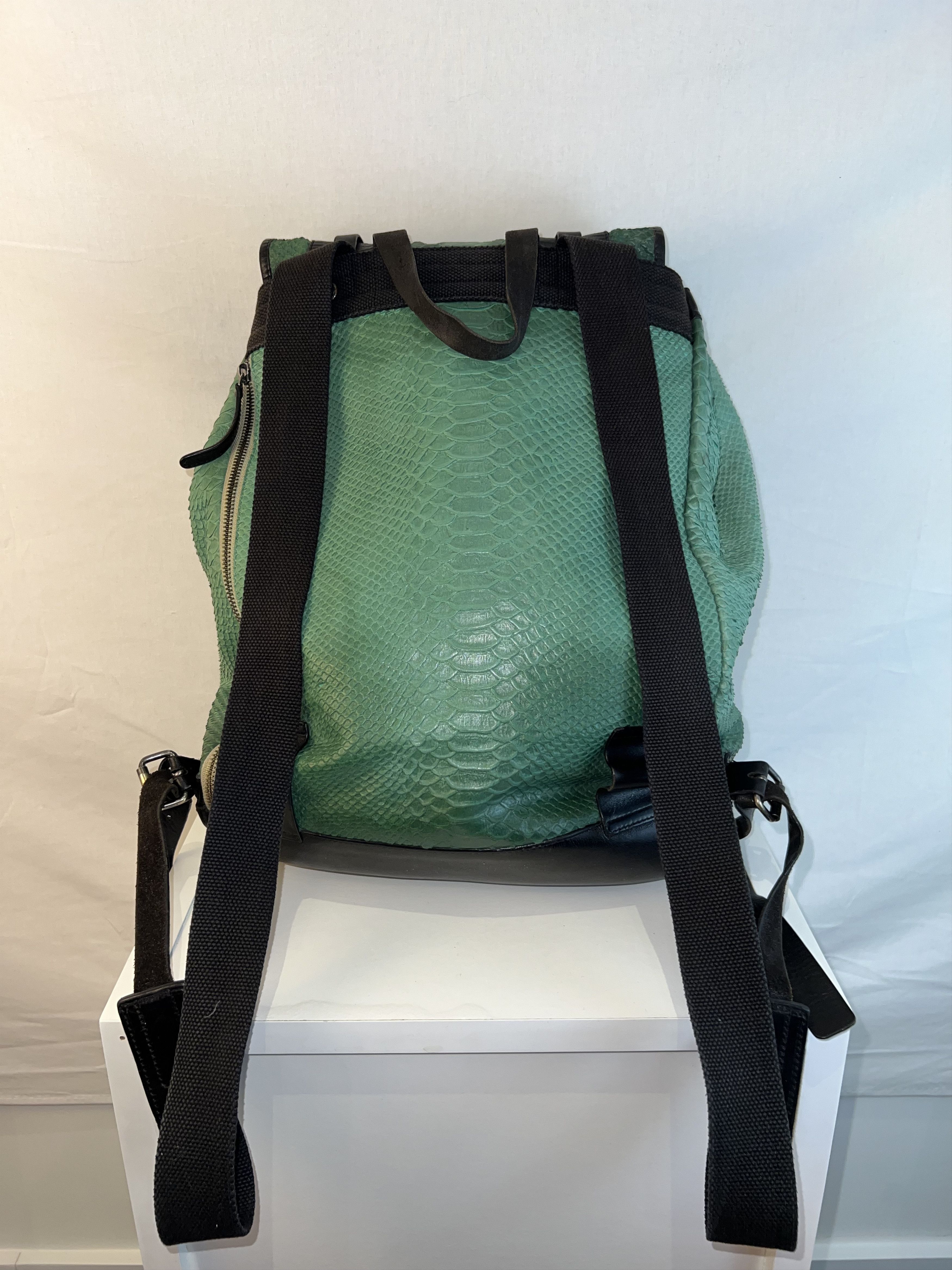 Dries Van Noten Dries Van Noten - Green Leather Payton Embossed XL Backpack Size ONE SIZE - 5 Thumbnail