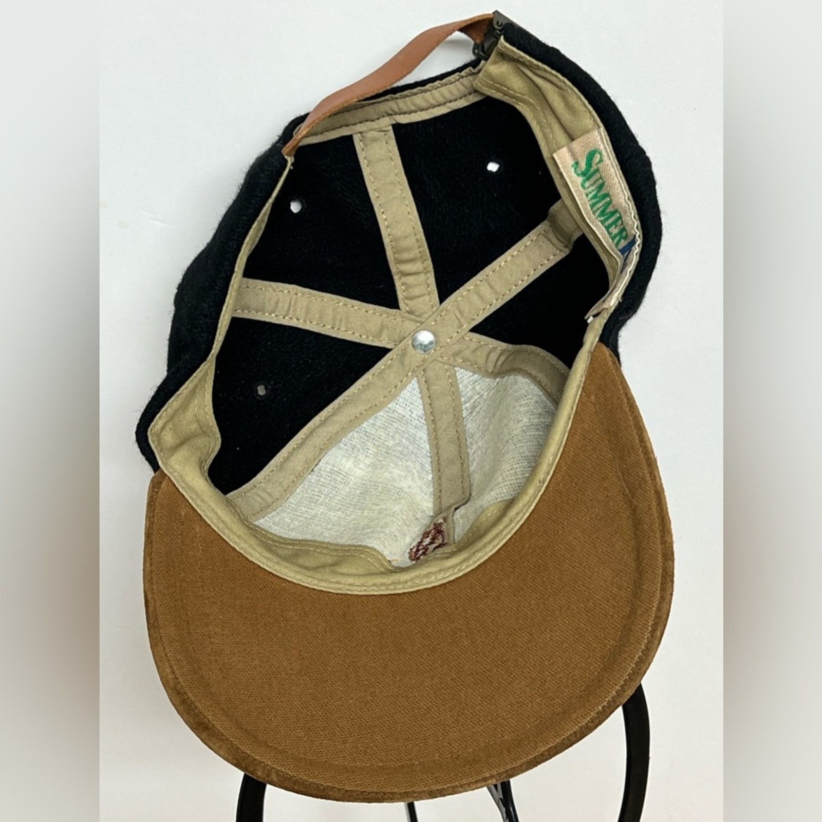 Vintage VINTAGE Fiddlers Elbow Wool Leather Hat Strap Back Golf Size ONE SIZE - 5 Thumbnail