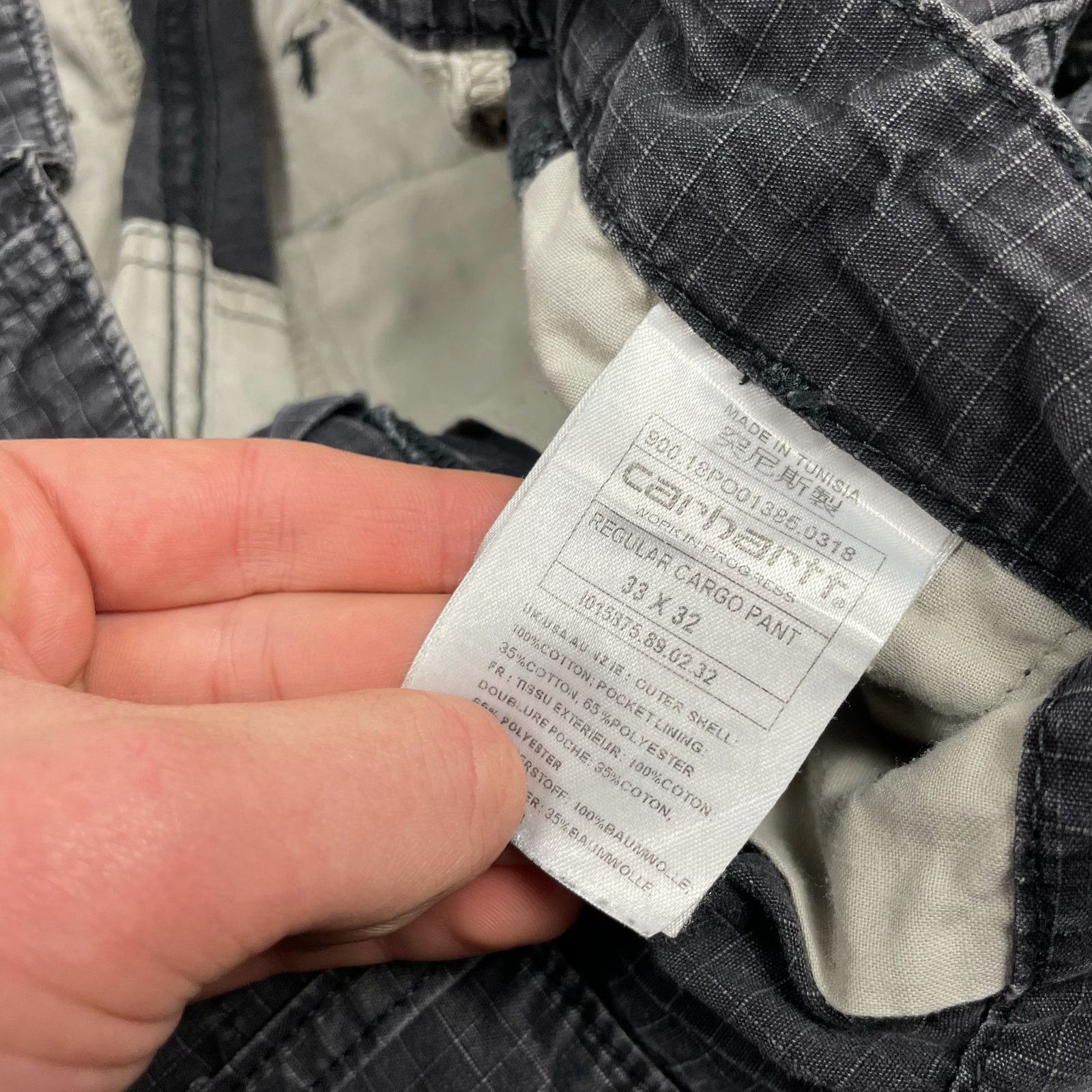 Carhartt Carhartt Men's Gray Cotton Regular Fit Cargo Pant Size 33x32 Size US 33 - 14 Thumbnail