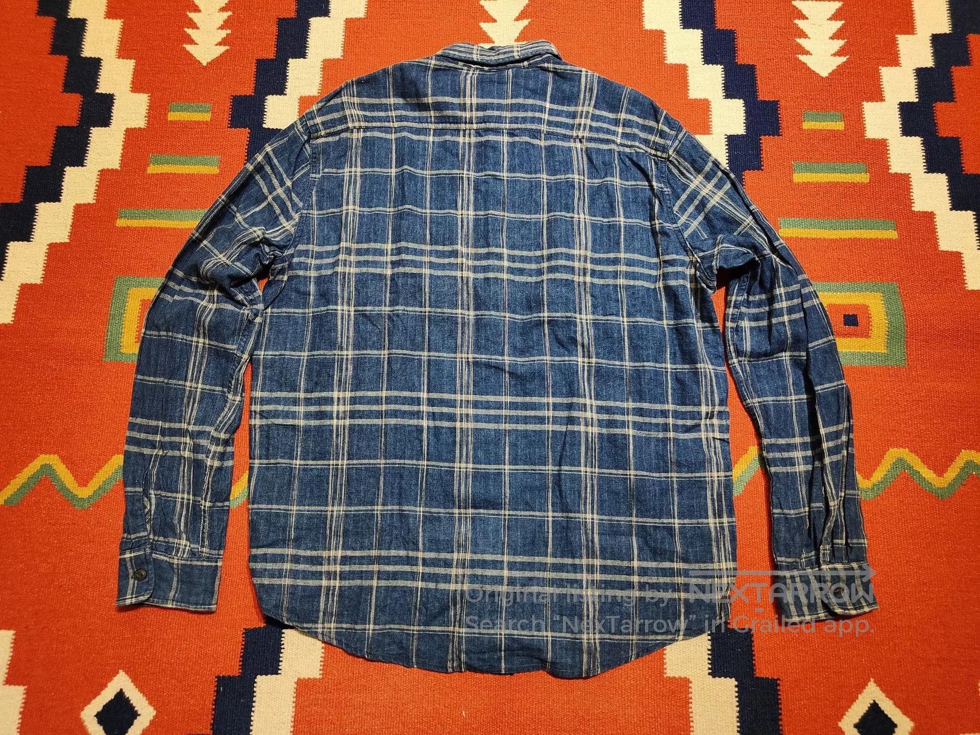 RRL Ralph Lauren Blue Plaid Denim Supply Shirt. Size US L / EU 52-54 / 3 - 2 Thumbnail
