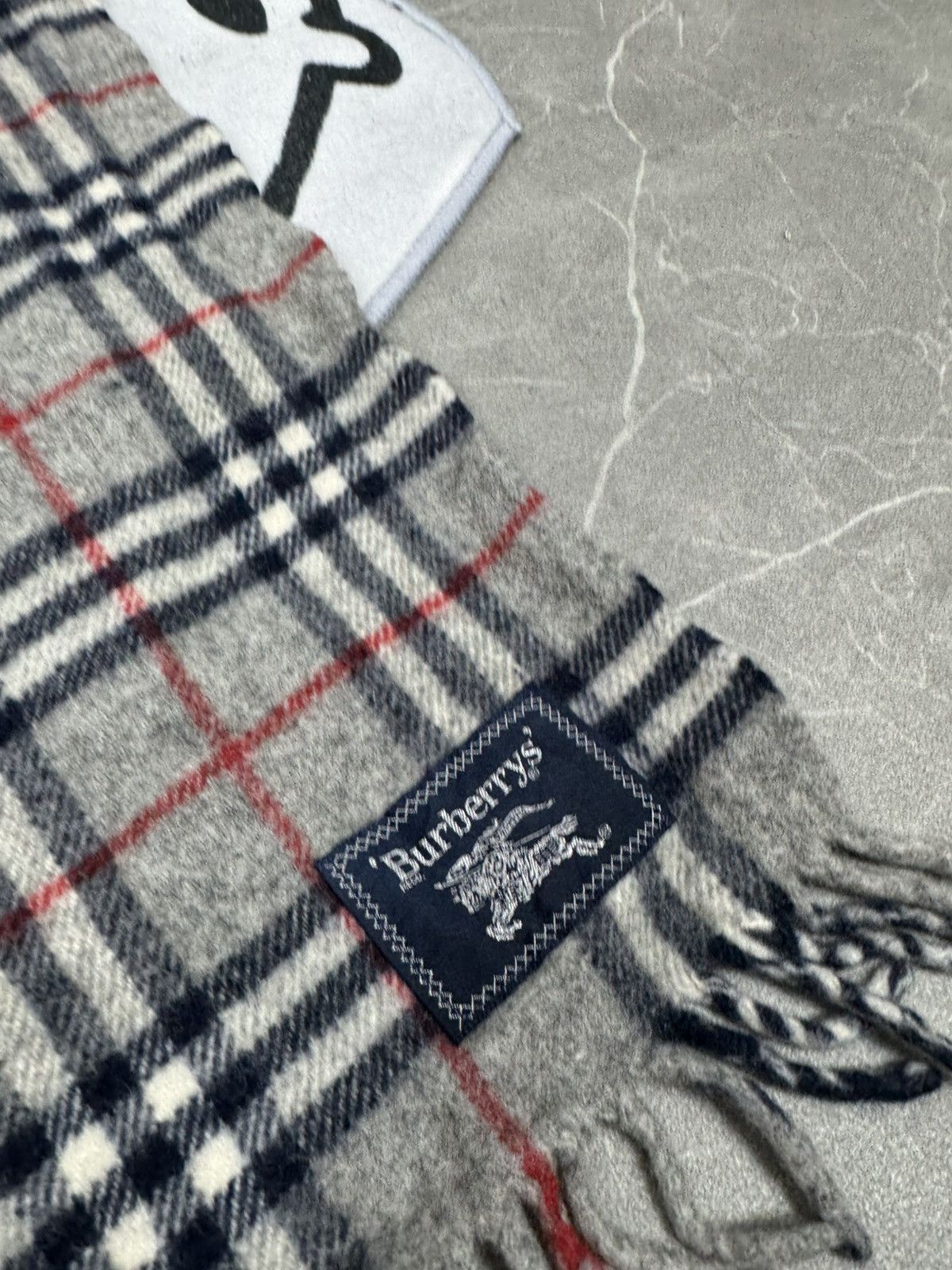 Burberry Burberrys Scarf Vintage Made In Japan Wolle Monogram Size ONE SIZE - 4 Thumbnail
