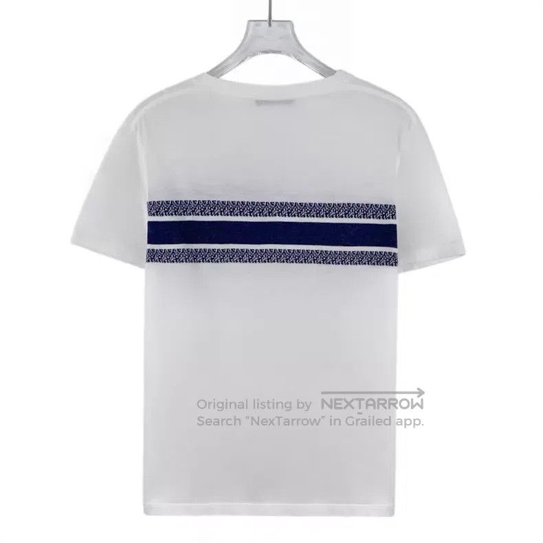 Dior Dior White striped letter inlaid cotton round-neck short-s Size S / US 4 / IT 40 - 2 Thumbnail