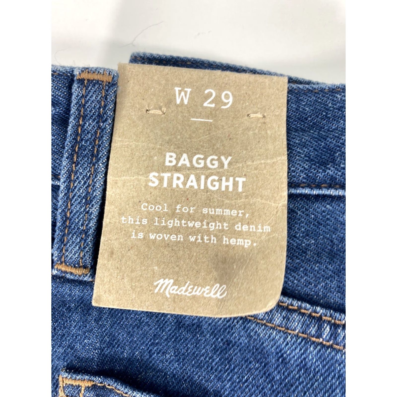 Madewell VINTAGE Madewell Baggy Jeans Women 29x33 Blue Denim Straight Leg Medium Wash NWT Size 29" - 4 Thumbnail