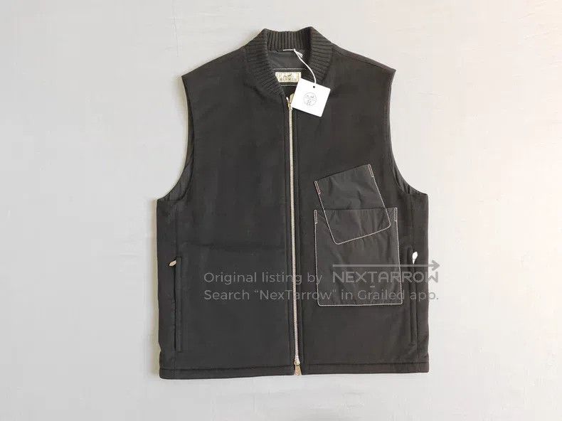 Hermes Hermes Men's cashmere vest vest, olive green, 100% cashmer Size US M / EU 48-50 / 2 - 1 Thumbnail
