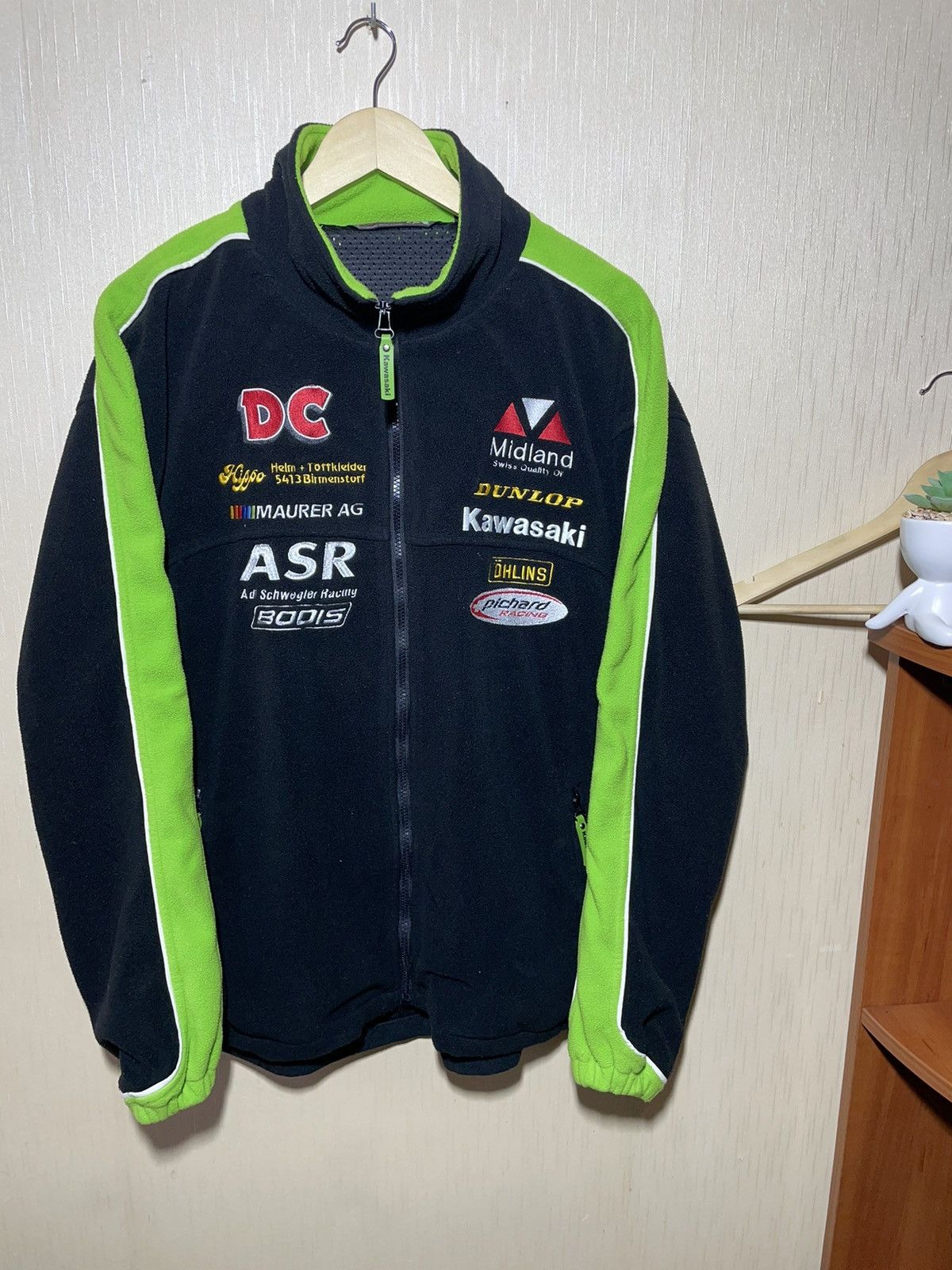 Vintage Kawasaki racing vintage racing fleece jacket Size US XL / EU 56 / 4 - 2 Thumbnail