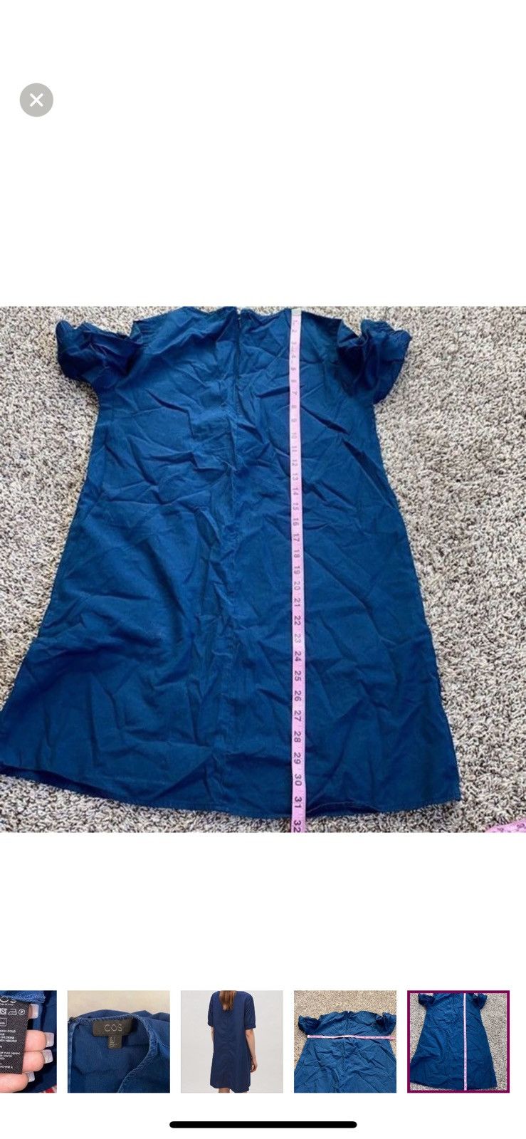 Cos Cos collection of style a-line blue dress size 2 Size XS / US 0-2 / IT 36-38 - 4 Thumbnail
