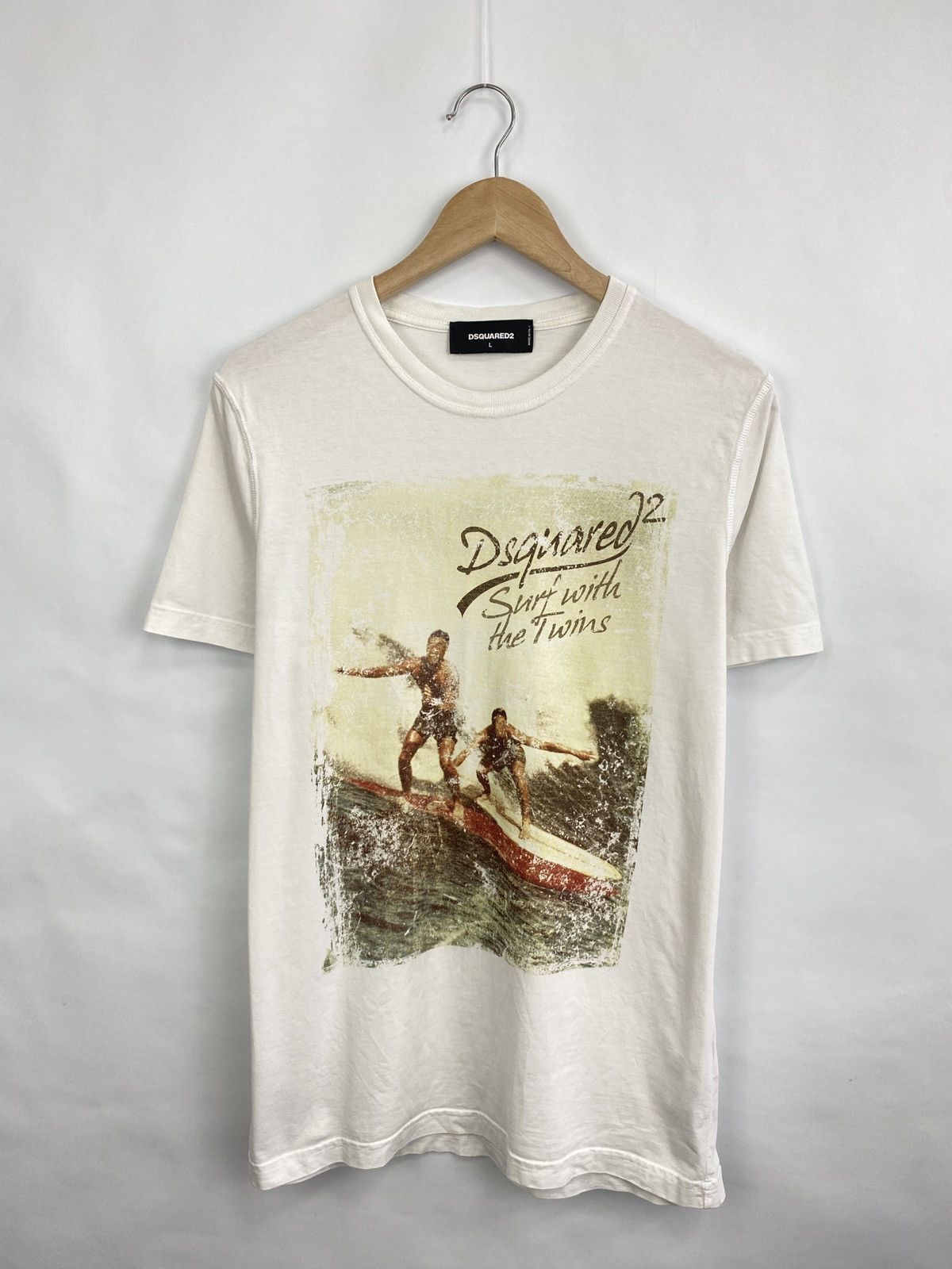 Dsquared2 Dsquared2 Hawaiian Surf With The Twins Big Logo Y2K T-Shirt Size US L / EU 52-54 / 3 - 3 Thumbnail