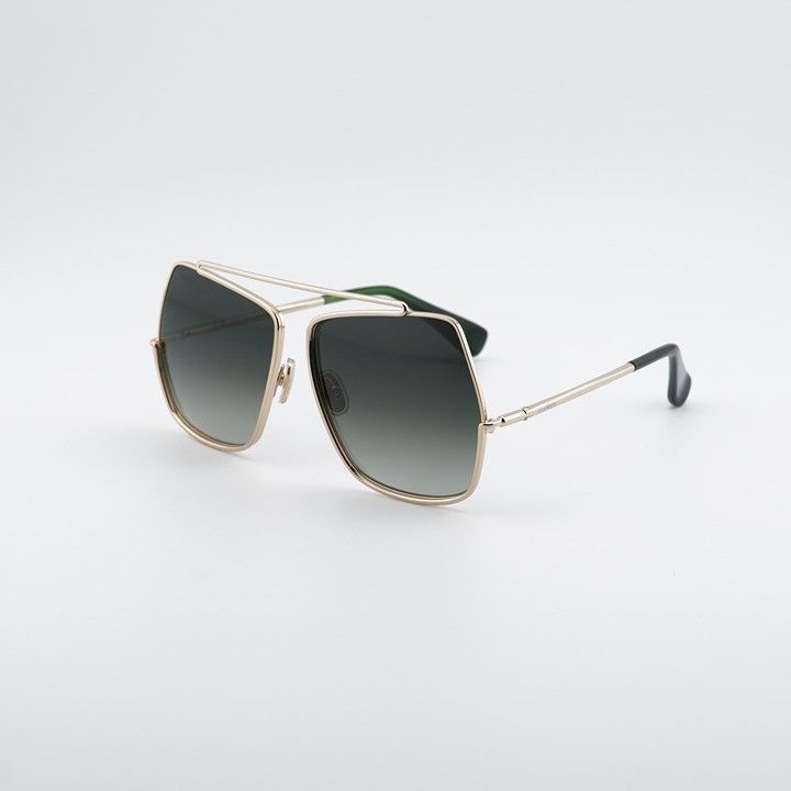 Max Mara Max Mara MM0102 32P Sunglasses Gold Butterfly Frame, Green Size ONE SIZE - 1 Thumbnail