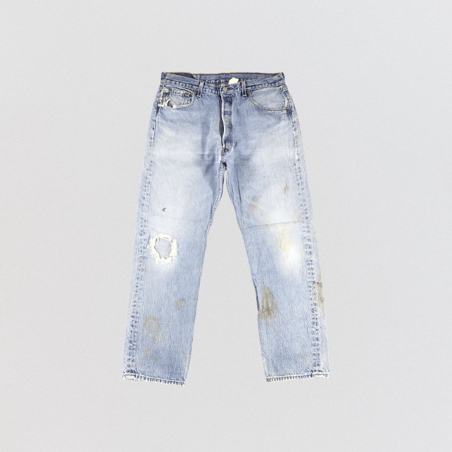 Levi's Vintage Distress Light Wash Levis 501 Jeans-JM915 Size US 32 / EU 48 - 1 Thumbnail