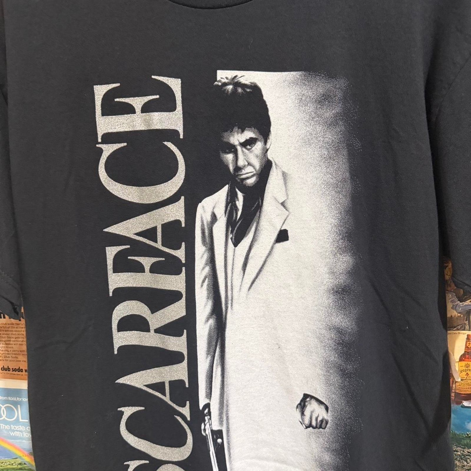 Vintage Vintage made in usa scarface glitter shirt Size US L / EU 52-54 / 3 - 2 Thumbnail