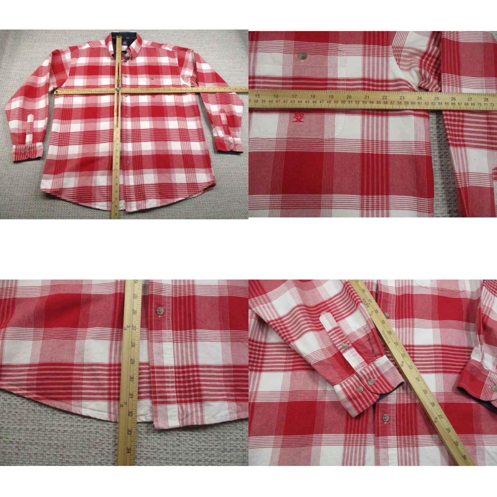 Wrangler Wrangler Shirt Mens XL Red White Plaid Button Down Western Cowboy Size US XL / EU 56 / 4 - 8 Thumbnail