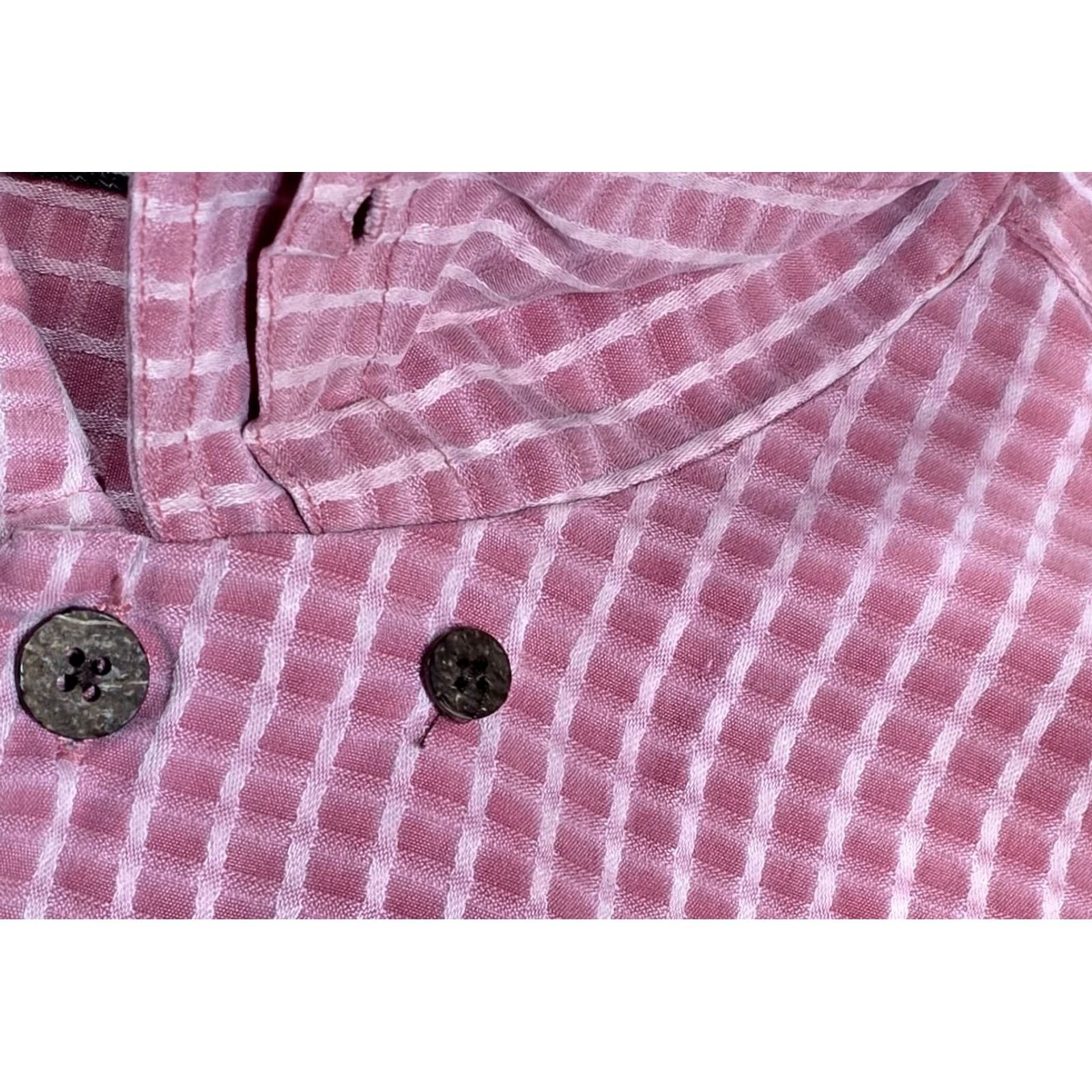 Tommy Bahama Tommy Bahama Silk Camp Shirt Mens L Pink Check Hawaiian Short Sleeve Button Up Size US L / EU 52-54 / 3 - 6 Thumbnail