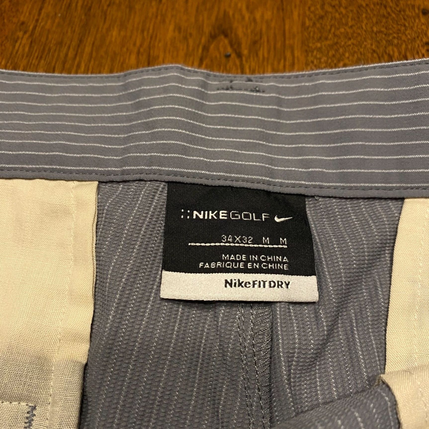 Nike Nike Pants Mens 34x32 Gray Striped Golf Straight Leg Fit Dry Casual Size US 34 / EU 50 - 3 Thumbnail