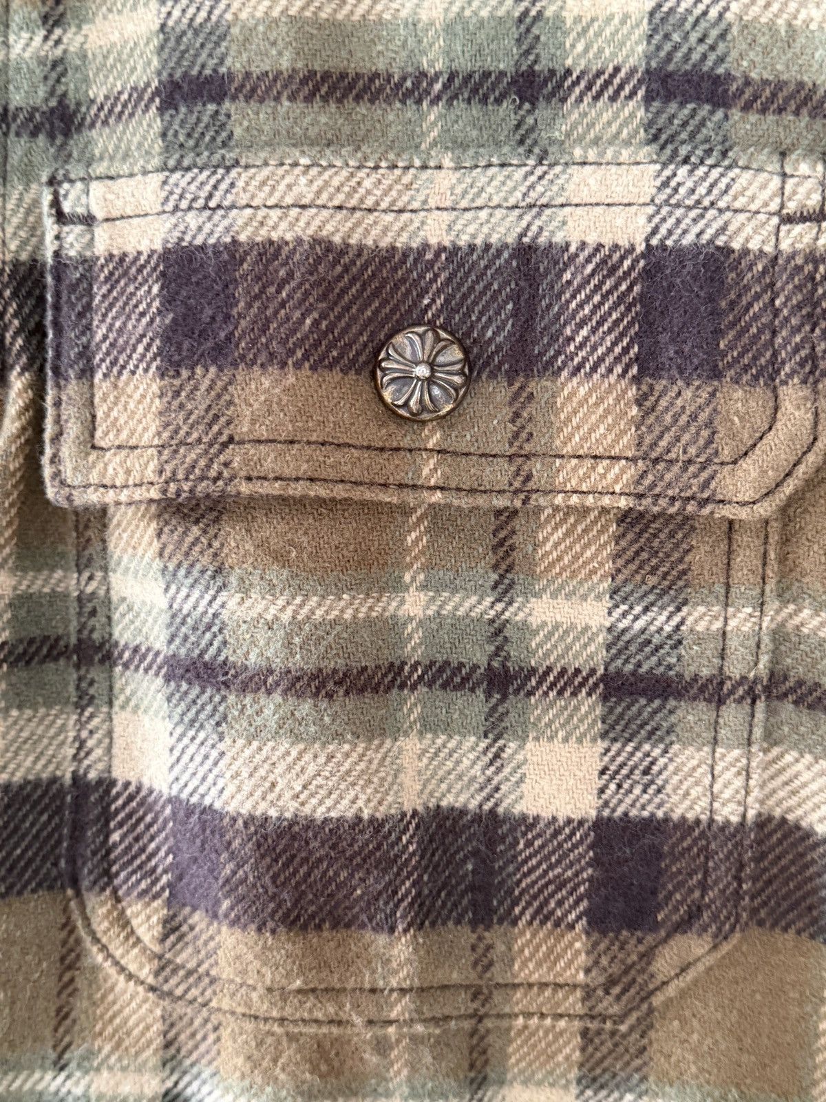 Chrome Hearts Chrome Hearts Brown Workdog Flannel Button Ups Shirt Size US L / EU 52-54 / 3 - 5 Thumbnail