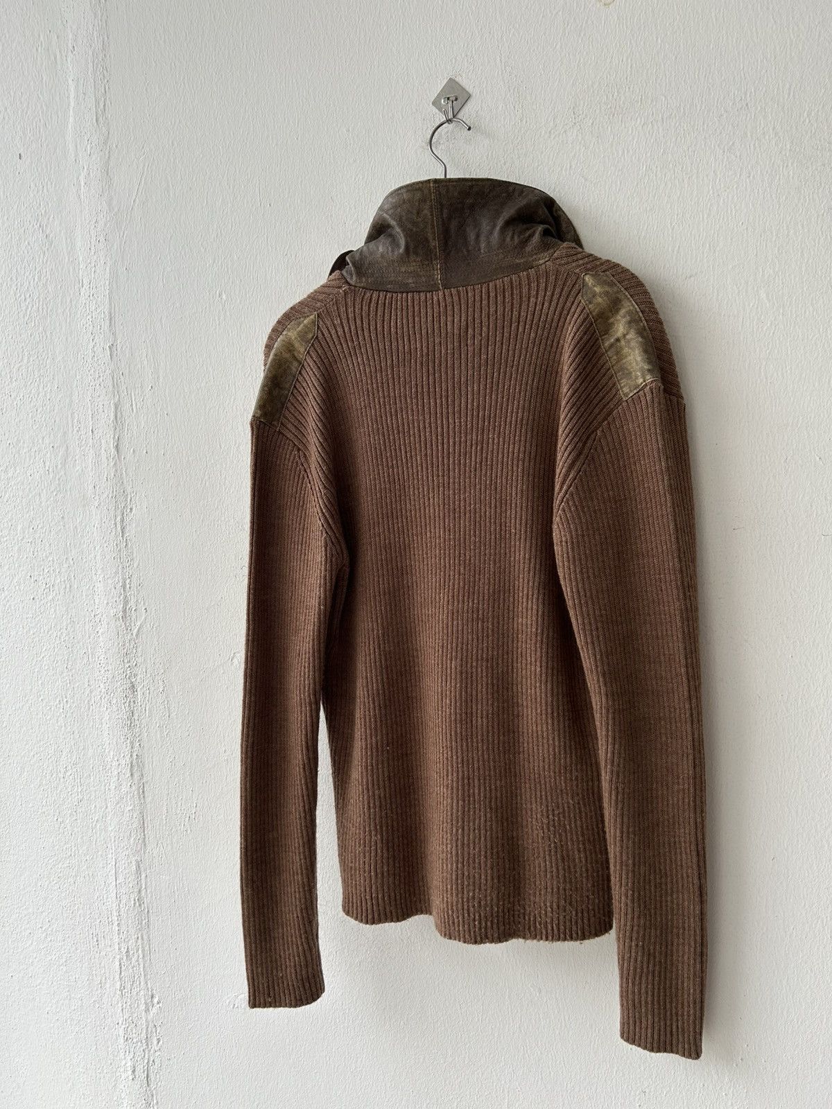 Avirex Avirex Knit Brown Leather Zipper Size US L / EU 52-54 / 3 - 3 Thumbnail