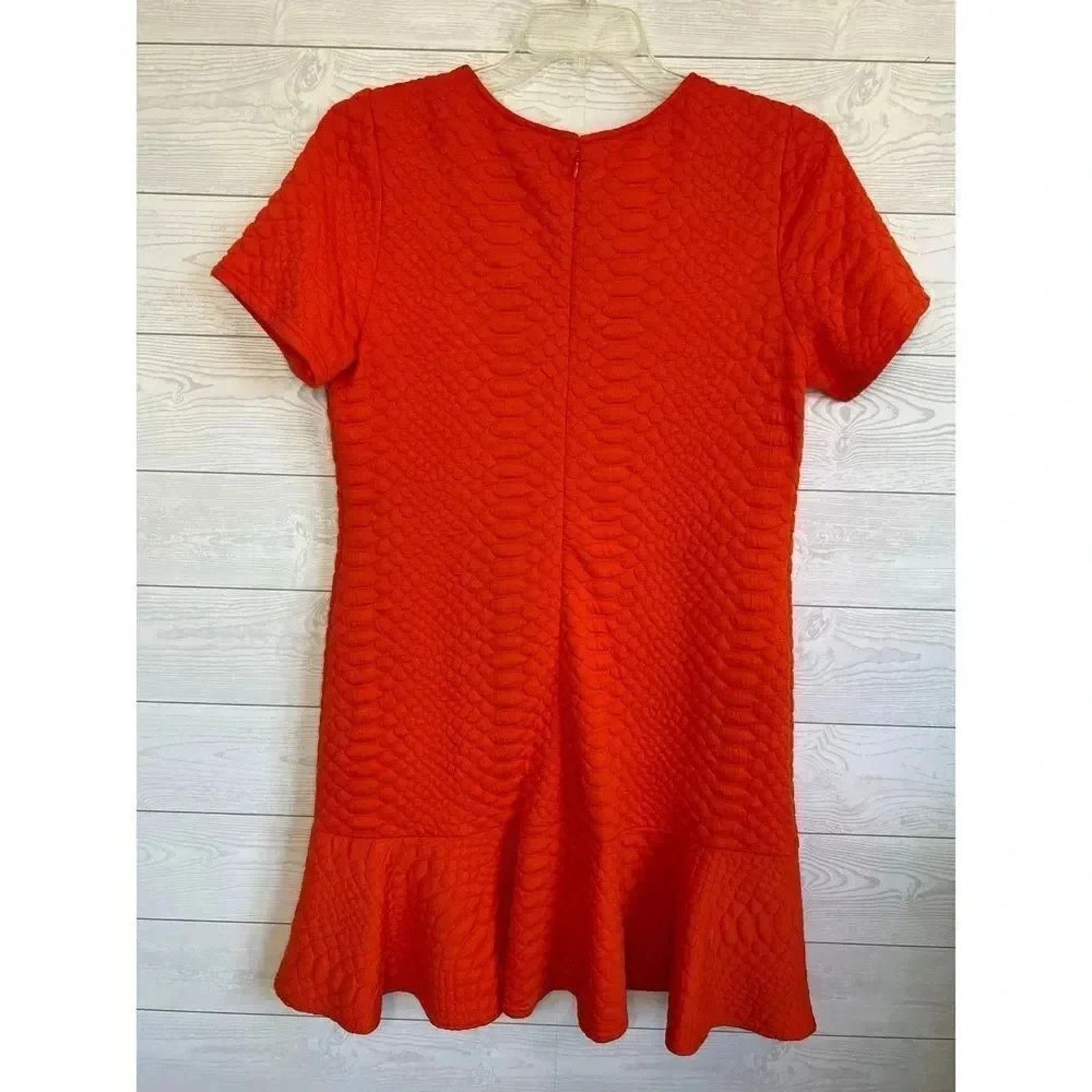 Other Sharagano orange textured flounce dress Size 14 Size XL / US 12-14 / IT 48-50 - 2 Thumbnail