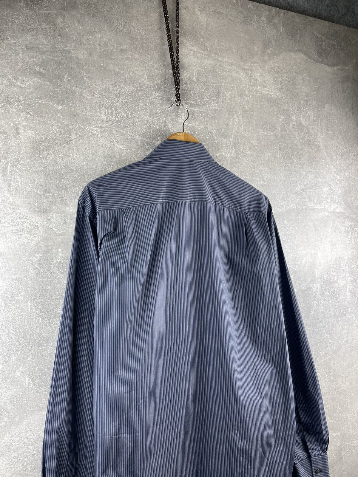 Canali CANALI Luxury Blue Dress Striped Shirt 100% Cotton Size US XS / EU 42 / 0 - 6 Thumbnail