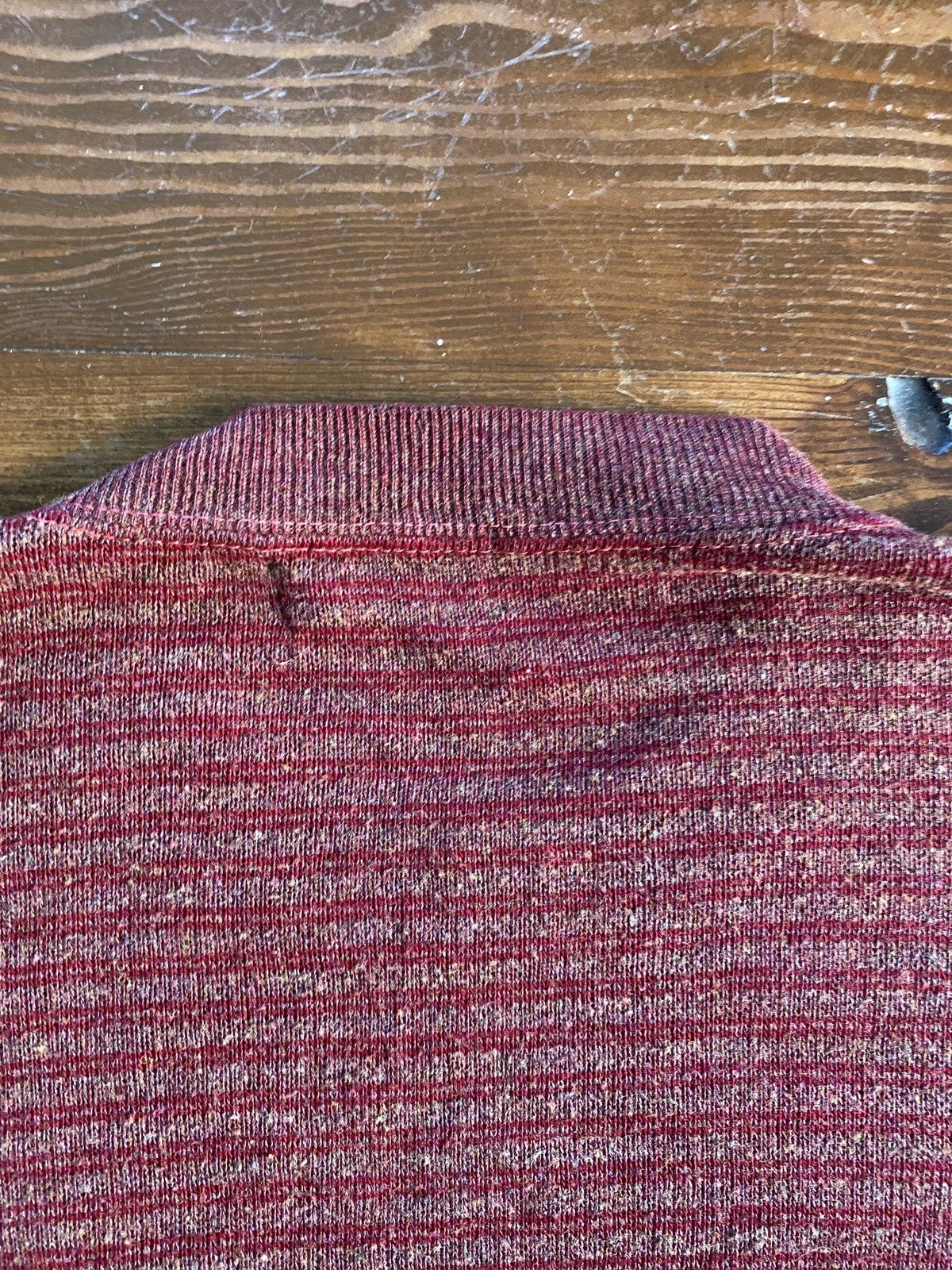 Vintage Vintage 60’s Creslon & Rayon Maroon Striped Knit Sweater Size US M / EU 48-50 / 2 - 12 Thumbnail