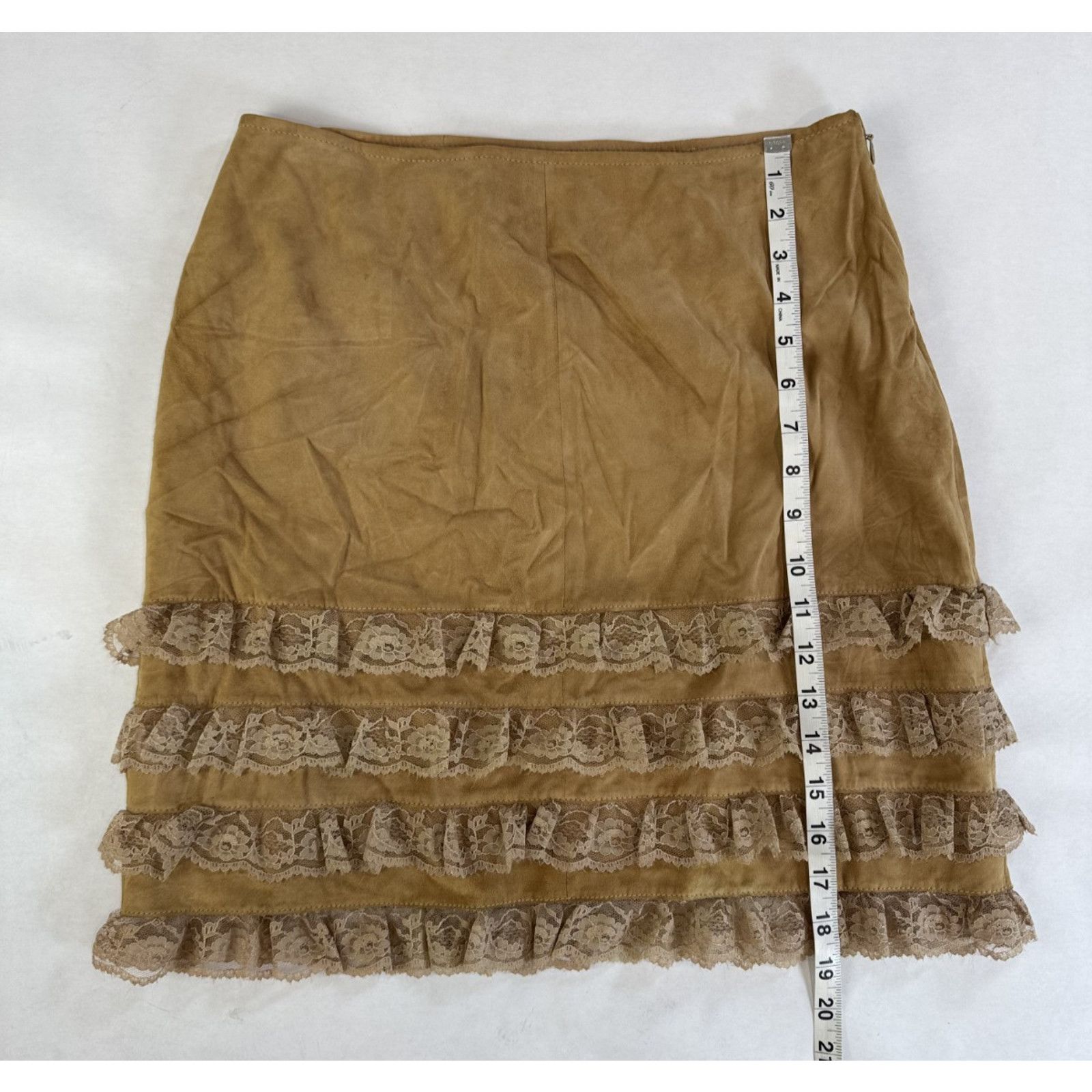 Other 5/48 Genuine Leather Skirt Tier Boho Lace 8 Western Cottage Size 30" / US 8 / IT 44 - 4 Thumbnail