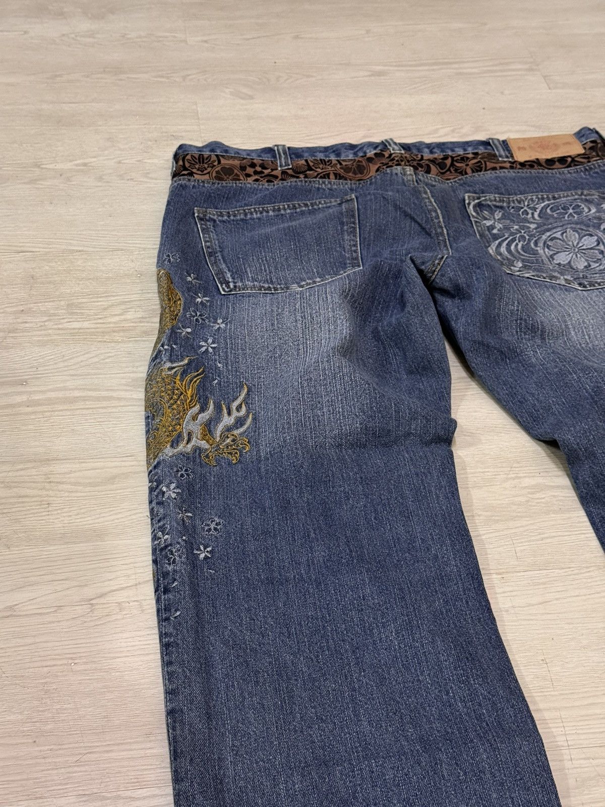 Japanese Brand Koi Dragon Sukajan Japan Jeans Embroidered Size 42” Size US 42 / EU 58 - 6 Thumbnail