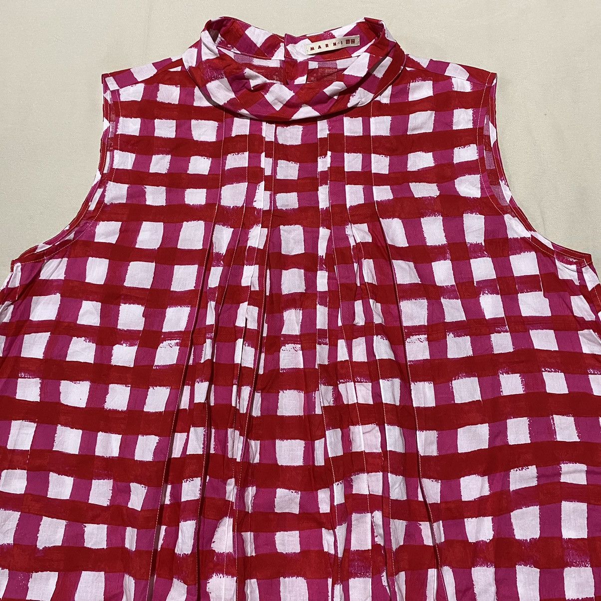 Designer × Marni Uniqlo x MARNI Pleated Sleeveless Blouses Cotton Size XL / US 12-14 / IT 48-50 - 5 Thumbnail