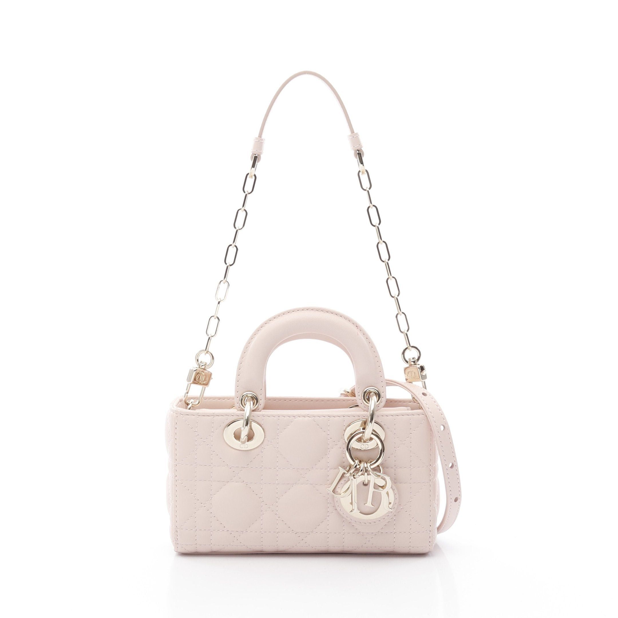 Dior Dior Lady Micro Canage Handbag Leather Pink 3Way Size ONE SIZE - 1 Thumbnail