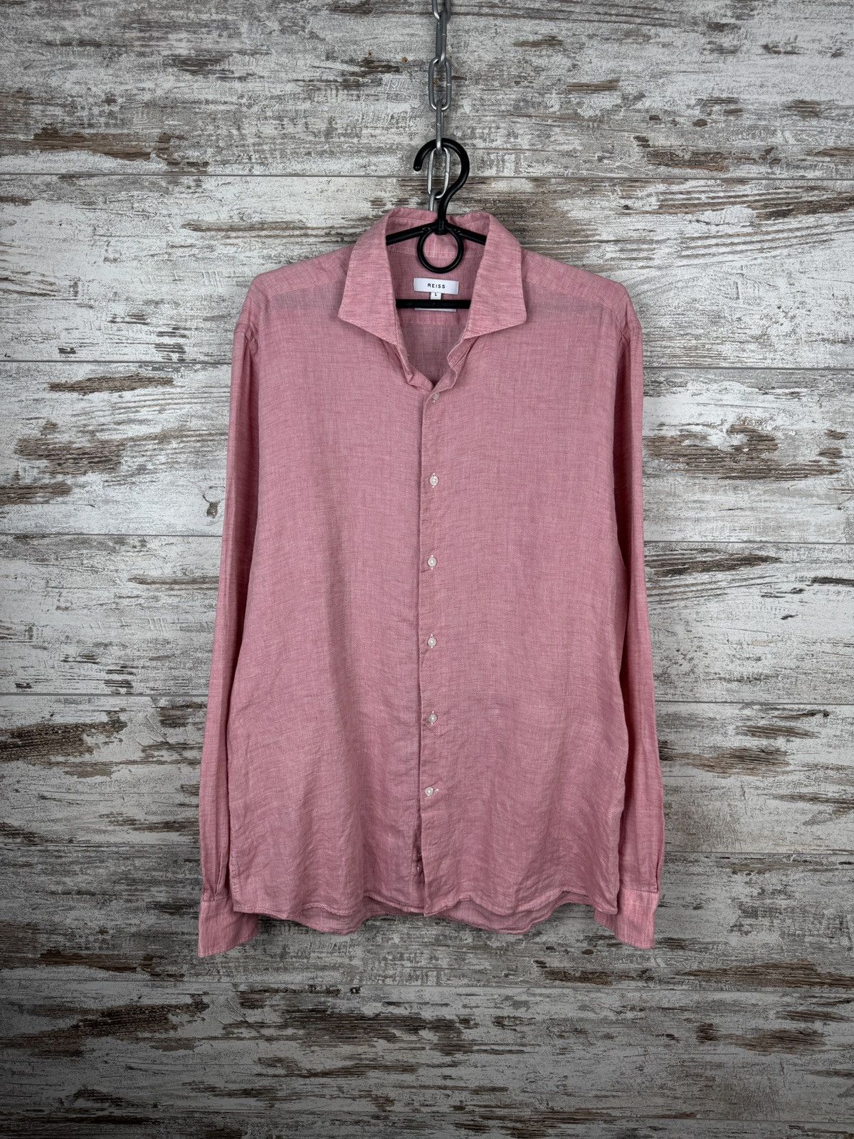 Reiss Mens Vintage Reiss linen shirts button up luxury crazy Size US L / EU 52-54 / 3 - 2 Thumbnail