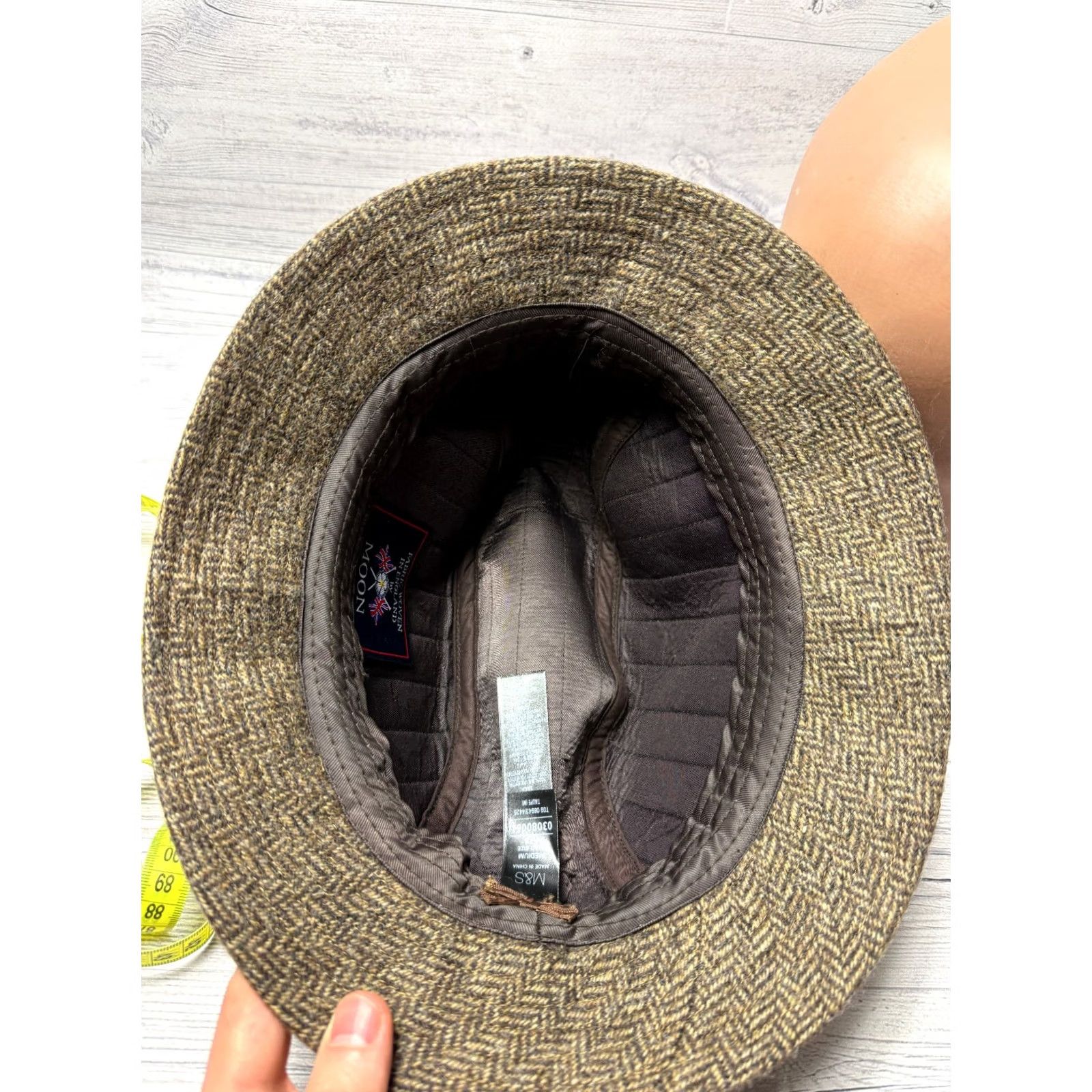 Vintage MOON Brown Fedora Wool Cap 7-7 1/8 M Men Hat Size 7 Brown Moon Fedora Wool Cap Mens 7-7 1/8 Size ONE SIZE - 6 Thumbnail