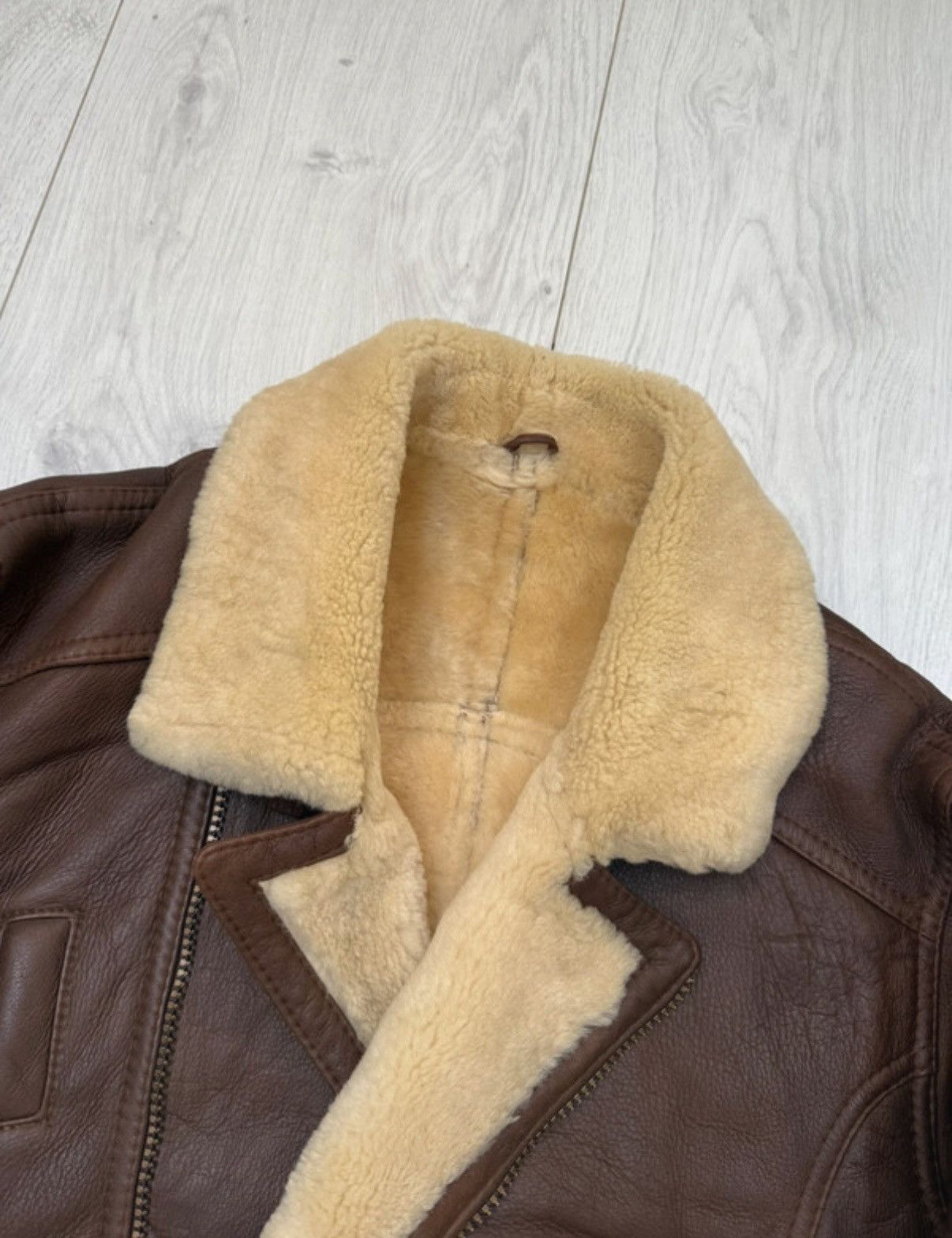 Vintage Russian Rybok Shearling Aviator Jacket Leather Pilot B-3 Size US XXL / EU 58 / 5 - 3 Thumbnail