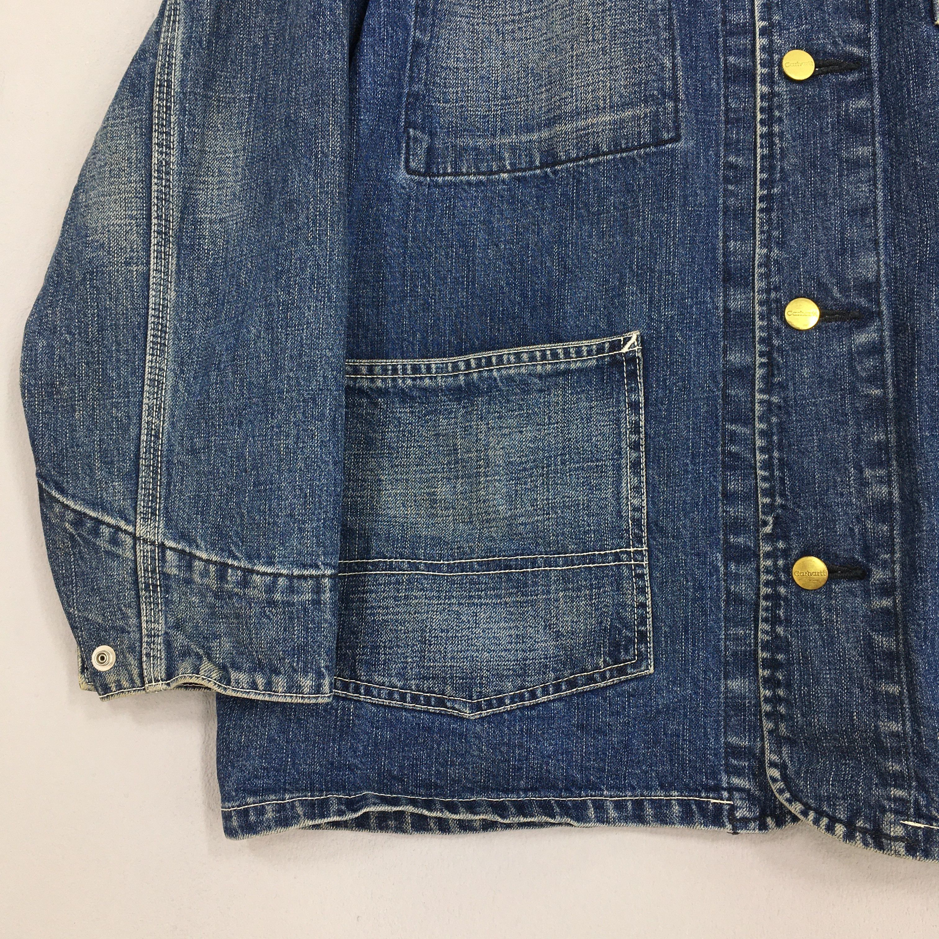 Carhartt Vintage 90's Carhartt Denim Chore Workwear Jacket XLarge Size US XL / EU 56 / 4 - 3 Thumbnail