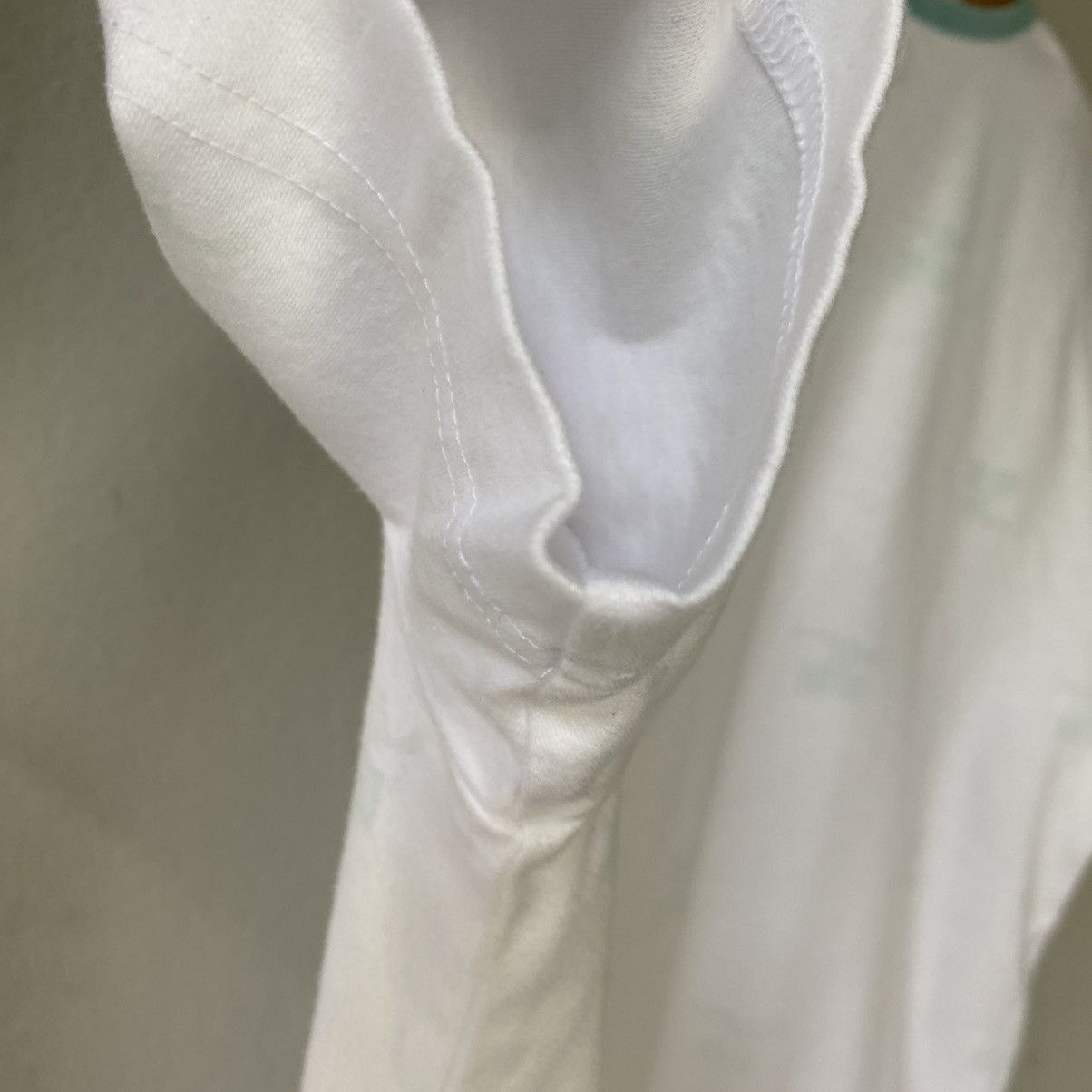 Courreges Courreges White Scoop Neck T-Shirt with Mint Trim Size S / US 4 / IT 40 - 14 Thumbnail