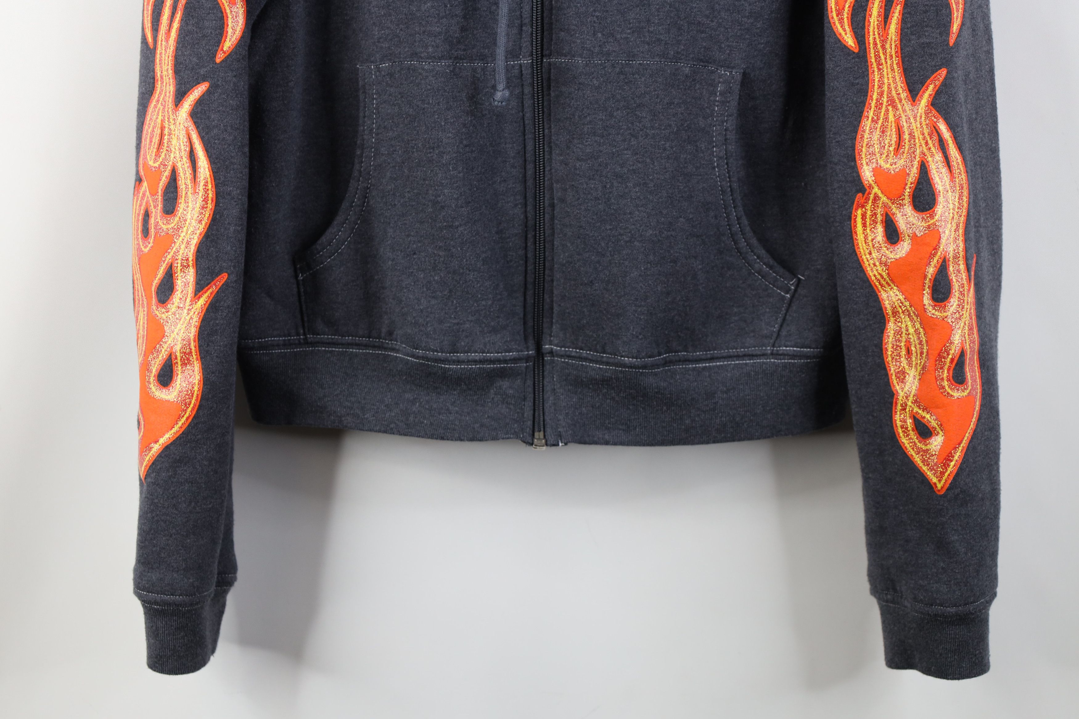 Vintage Vintage 90s Y2K Babydoll Turtle Fire Flames Full Zip Hoodie Size M / US 6-8 / IT 42-44 - 3 Thumbnail