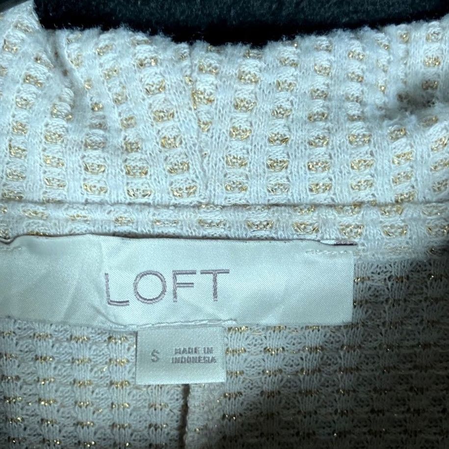 Loft VINTAGE Loft Womens Sweater Tan Shimmer Waffle Cowl Neck Pullover Tunic Small Size S / US 4 / IT 40 - 6 Thumbnail