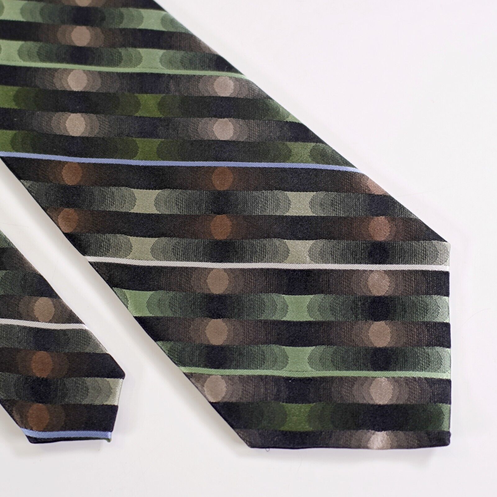 Arrow Arrow Green Brown Striped Woven Silk Tie Size ONE SIZE - 1 Thumbnail